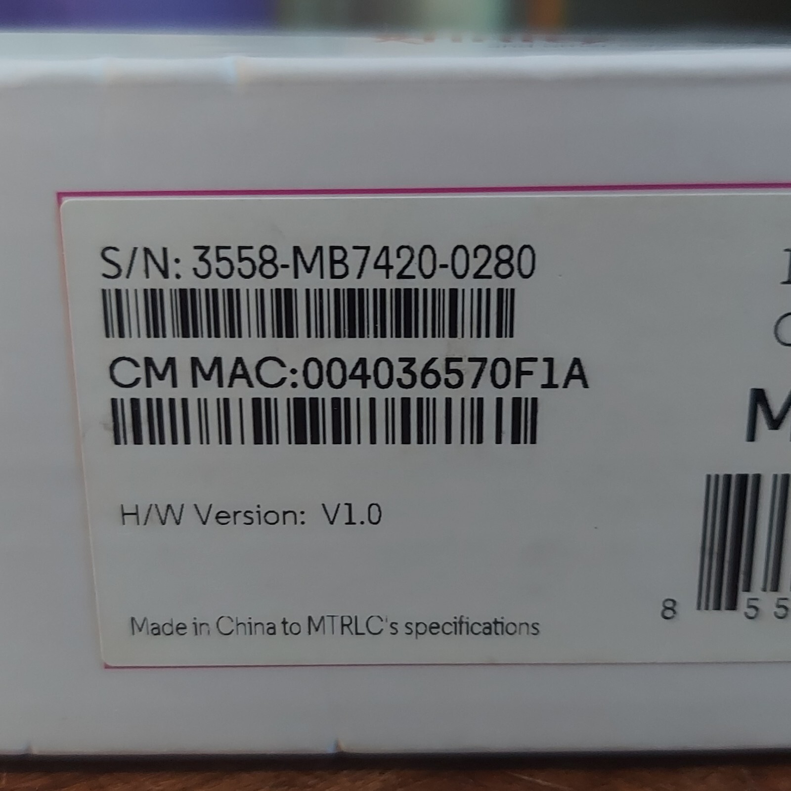 Motorola MB742010 686mbps DOCSIS 3.0 Cable Modem