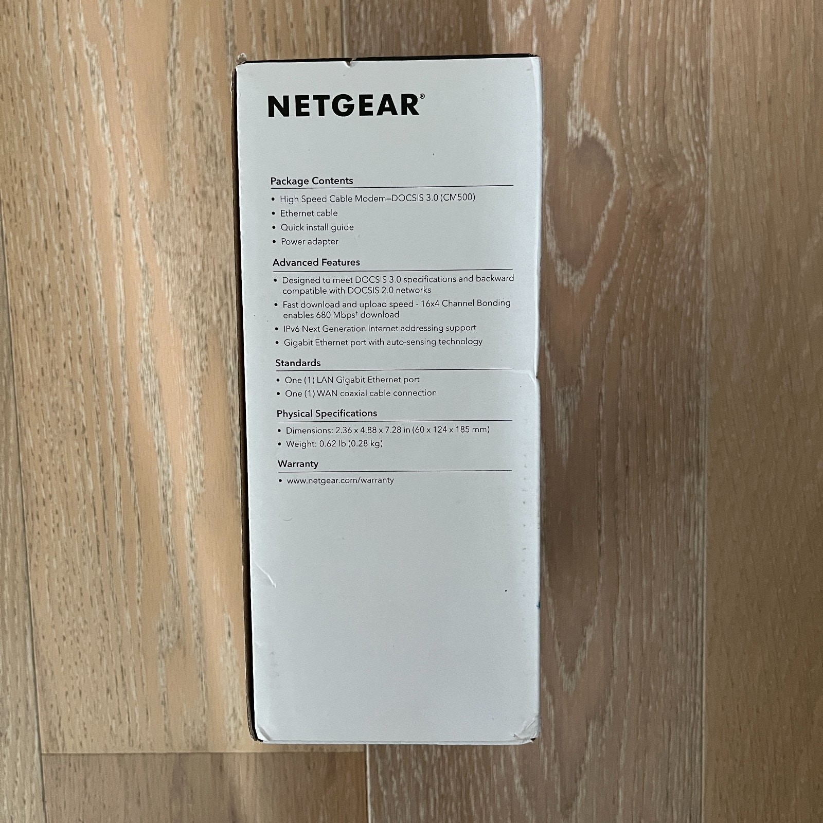 NETGEAR CM500 Hi Speed Cable Modem 680 Mbps Black (Xfinity, Spectrum, Cox)