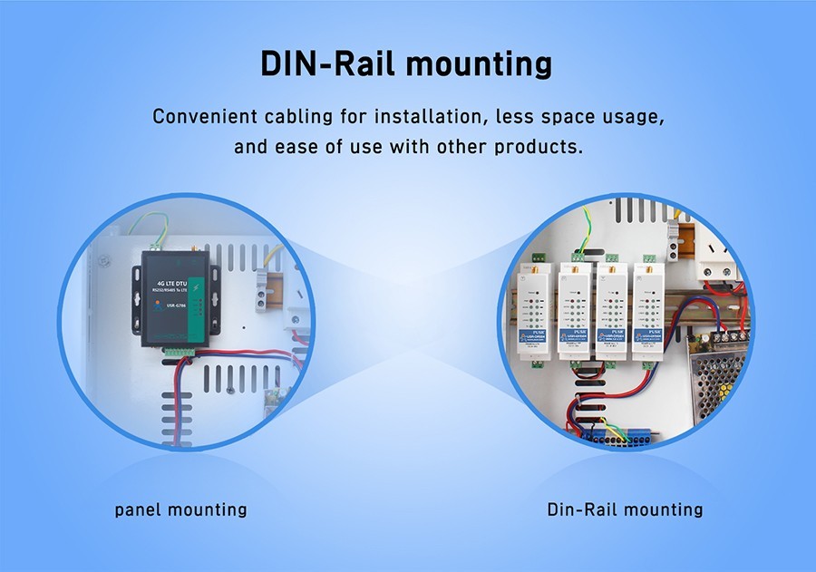PUSR Din Rail RS485 Industrial Cellular Modems With Sim Card USR-DR504-G