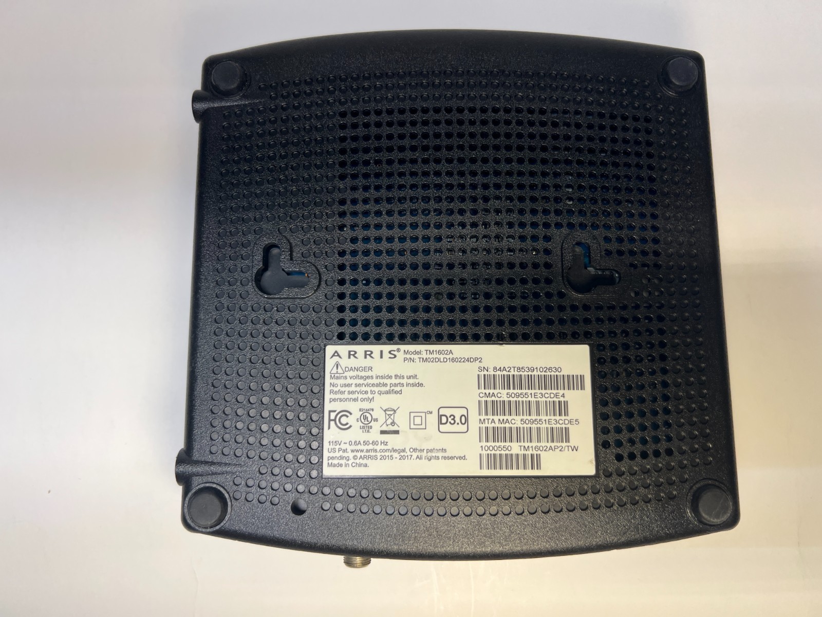 Cable Modem ARRIS Touchstone TM1602A DOCSIS 3.0 E-MTA