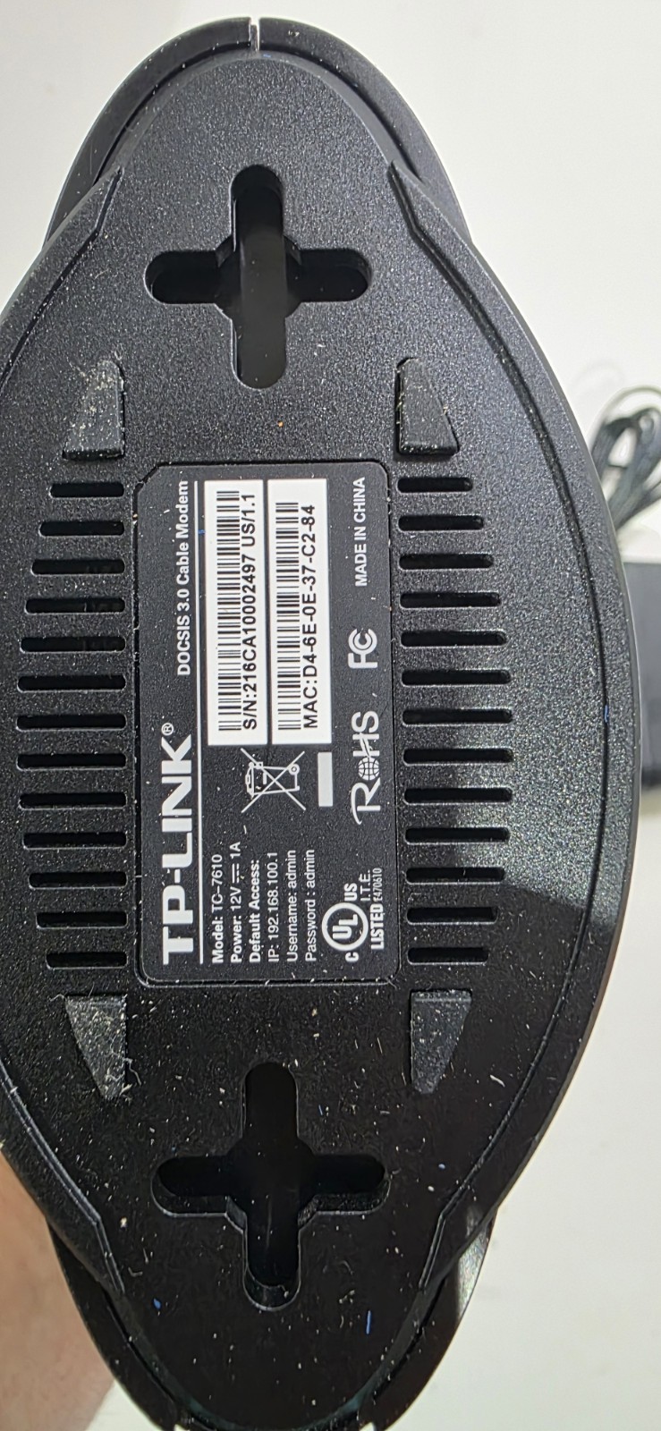 TP-Link TC-7610 300Mbps Wireless N DOCSIS 3.0 High Speed Cable Modem