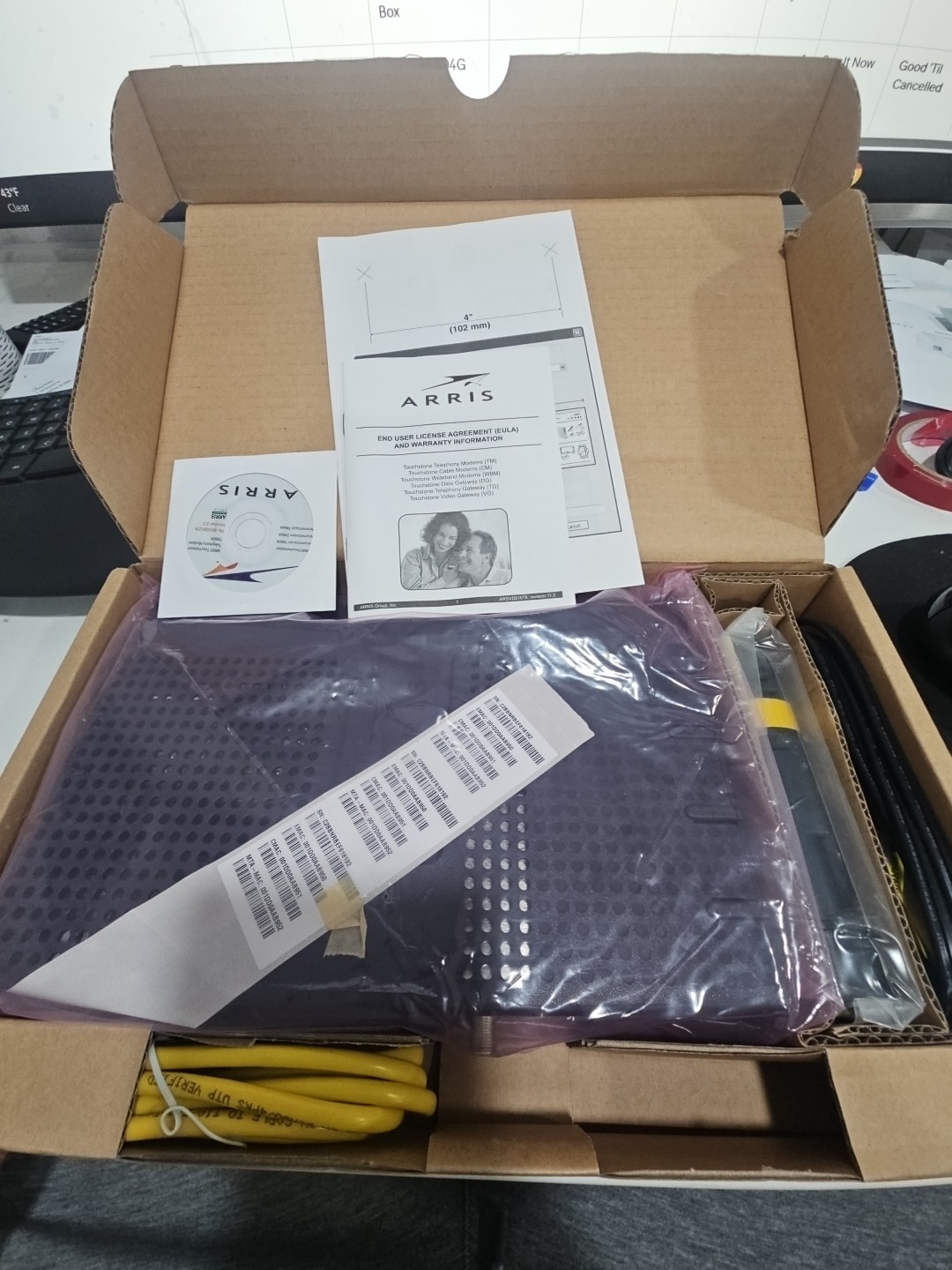 ARRIS TM604G Cable Touchstone Telephony Modem Model TM604G New In Box