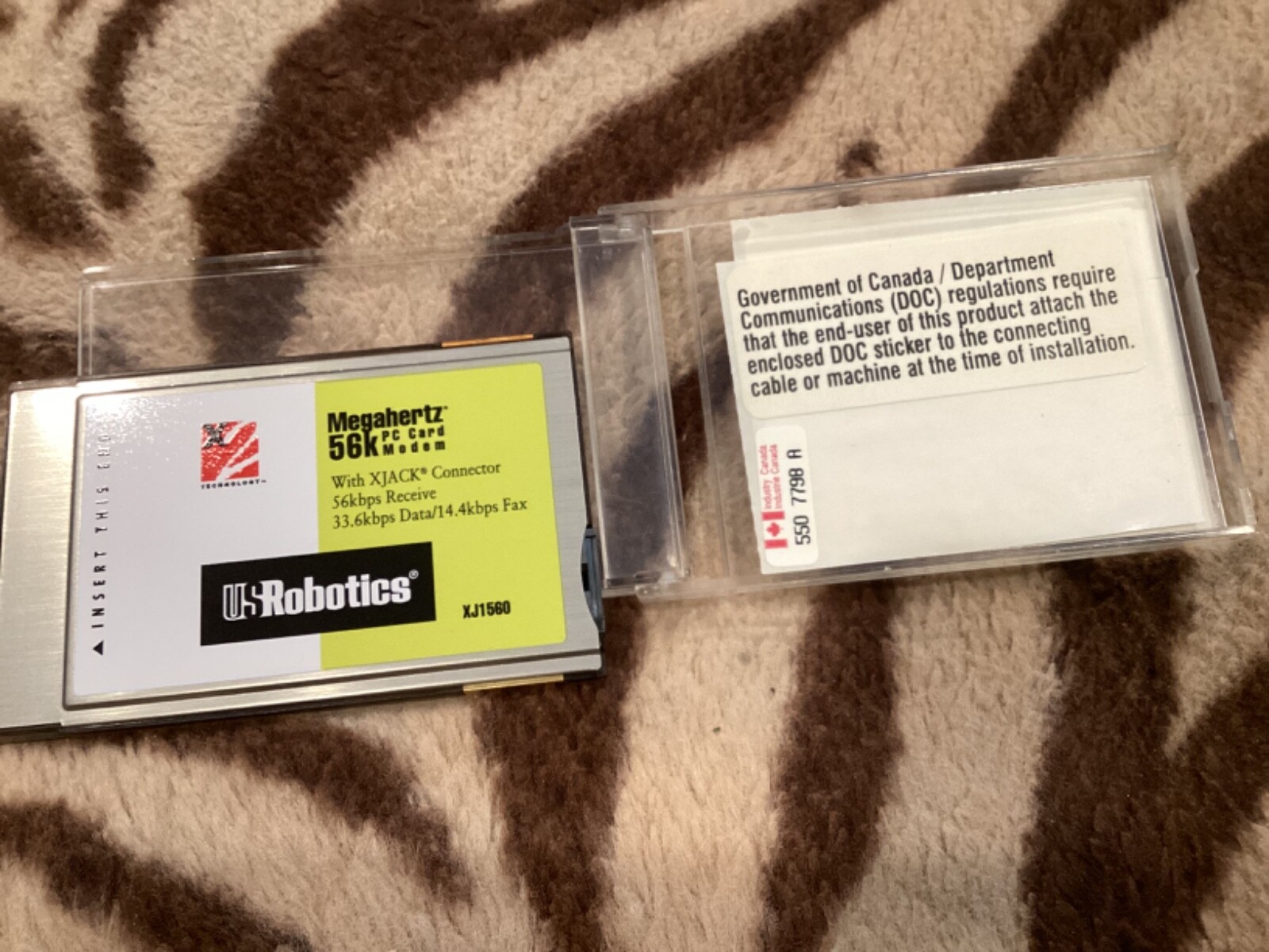 US Robotics Megahertz 56k PC Card Modem XJACK XJ1560