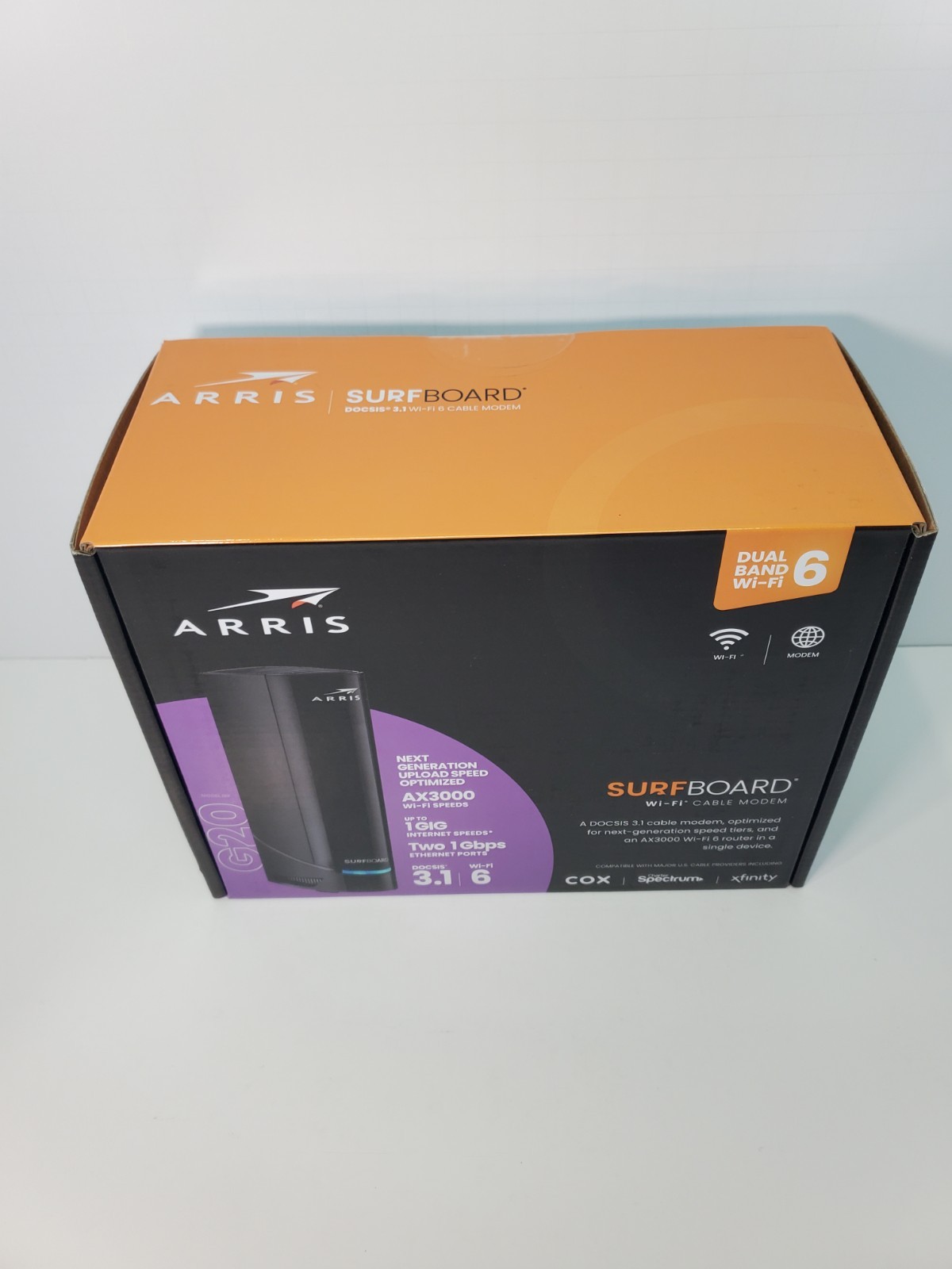New & Sealed ARRIS G20 DOCSIS 3.1 Cable Modem & AX3000 WiFi 6 Router Free Ship!