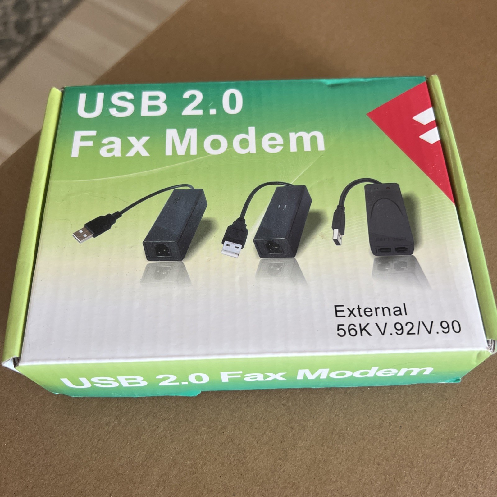 Dual RJ11 Port USB 56K External Dial Up Voice Fax Data Modem, 56K Fax/Modem USA*