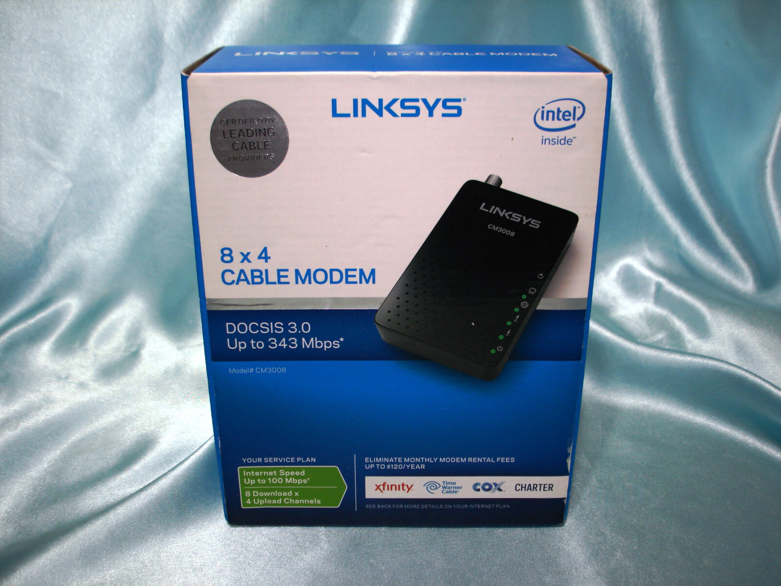 Linksys CM3008 DOCSIS 3.0 8×4 Cable Modem Up To 343 Mbps Pre Owned