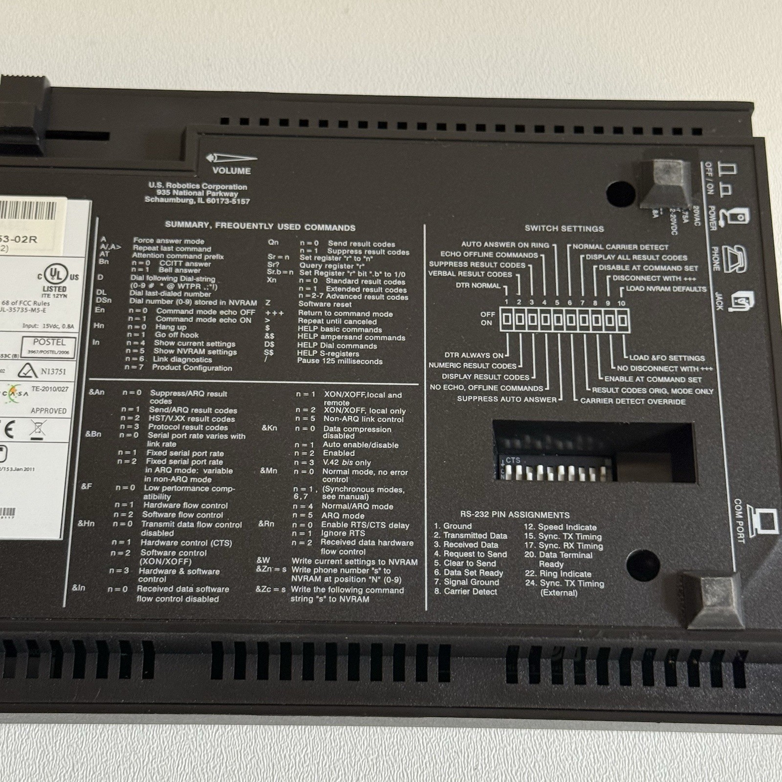 USRobotics Modem – 3453C Courier 56K Business Modem