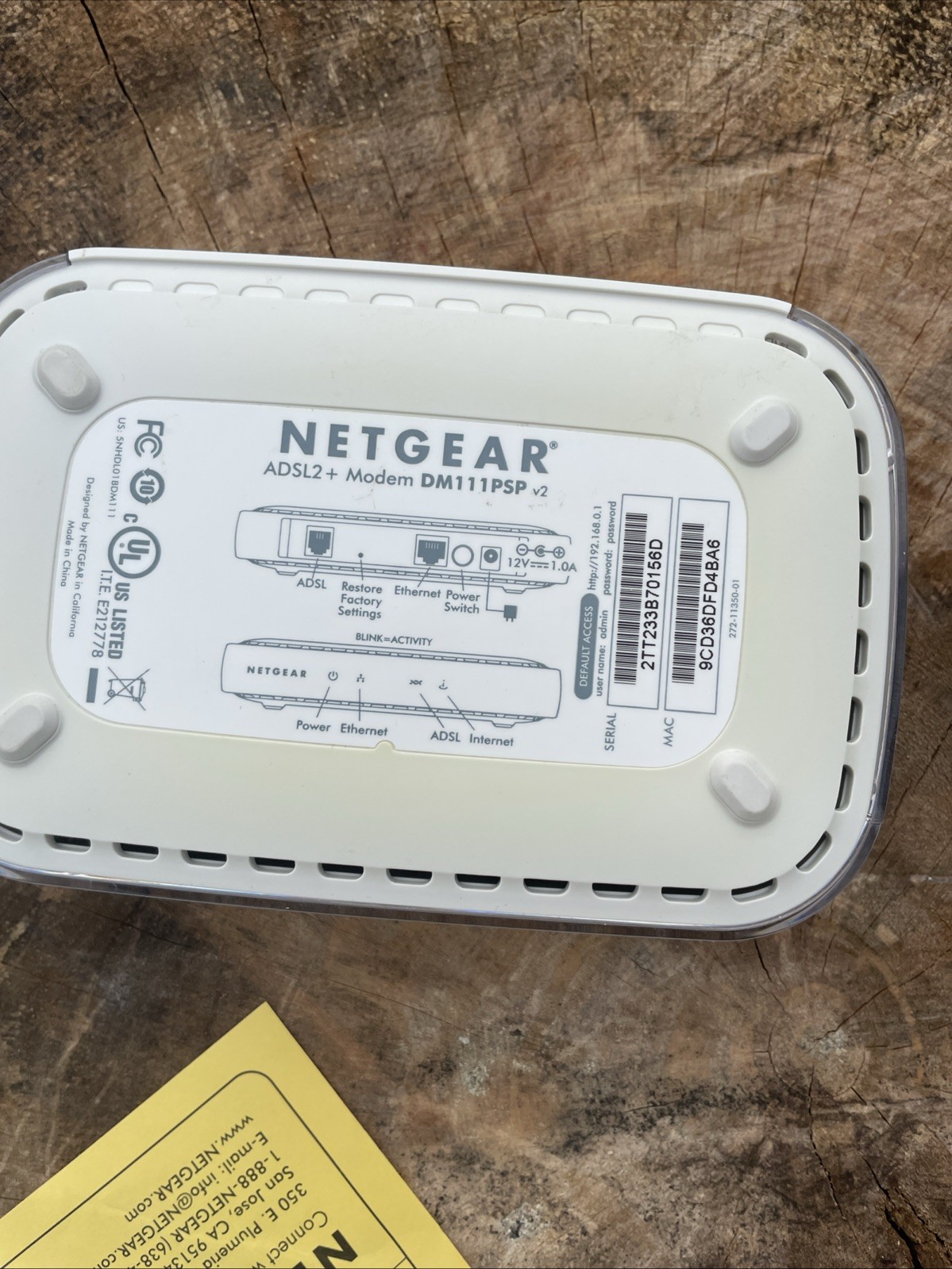 Netgear DSL Broadband , DM111PSP, ADSL2+ Modem All Cords And Installation Guide