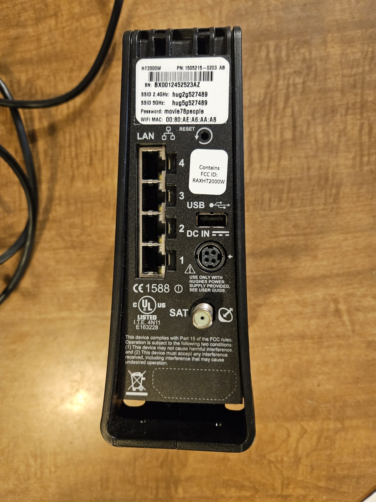  HughesNet HT2000W Satellite Dual Band 2.4Ghz-5Ghz Internet Modem Router