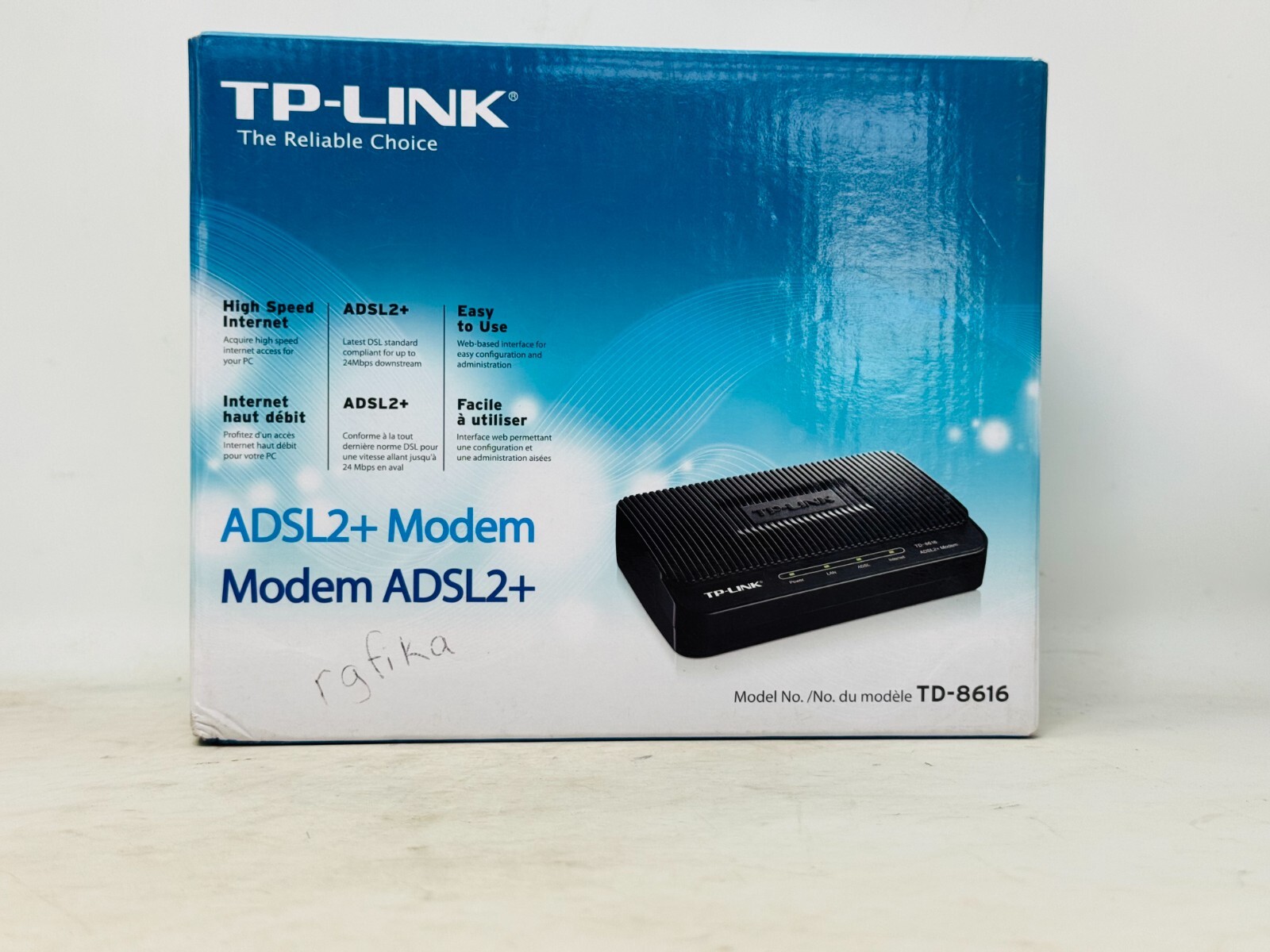 TP-Link ADSL2 + Modem 24 Mbps Downstream Bandwidth TD-8616 Open Box