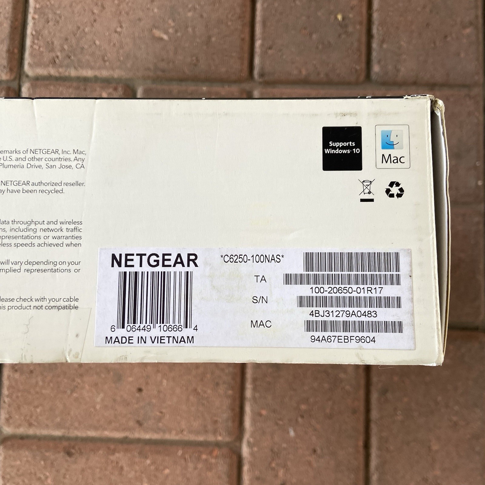 NETGEAR AC1600 Wifi Cable Modem Router C6250 – Black New Sealed