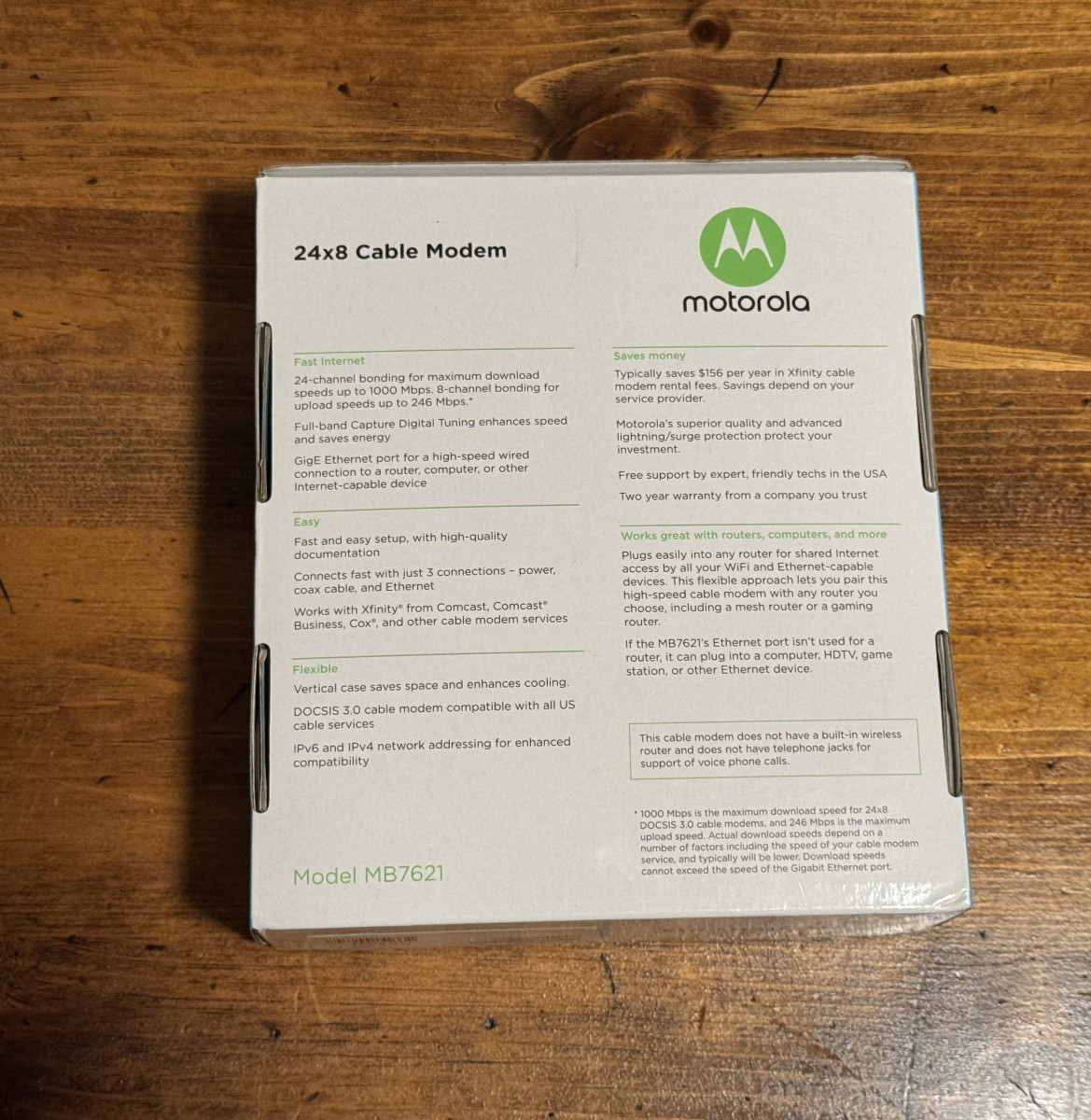 Motorola MB7621 1000 Mbps DOCSIS 3.0 Modem