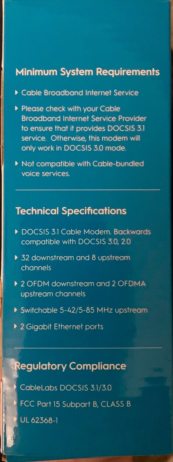 Hitron CODA DOCSIS 3.1 Cable Modem 1 Gbps