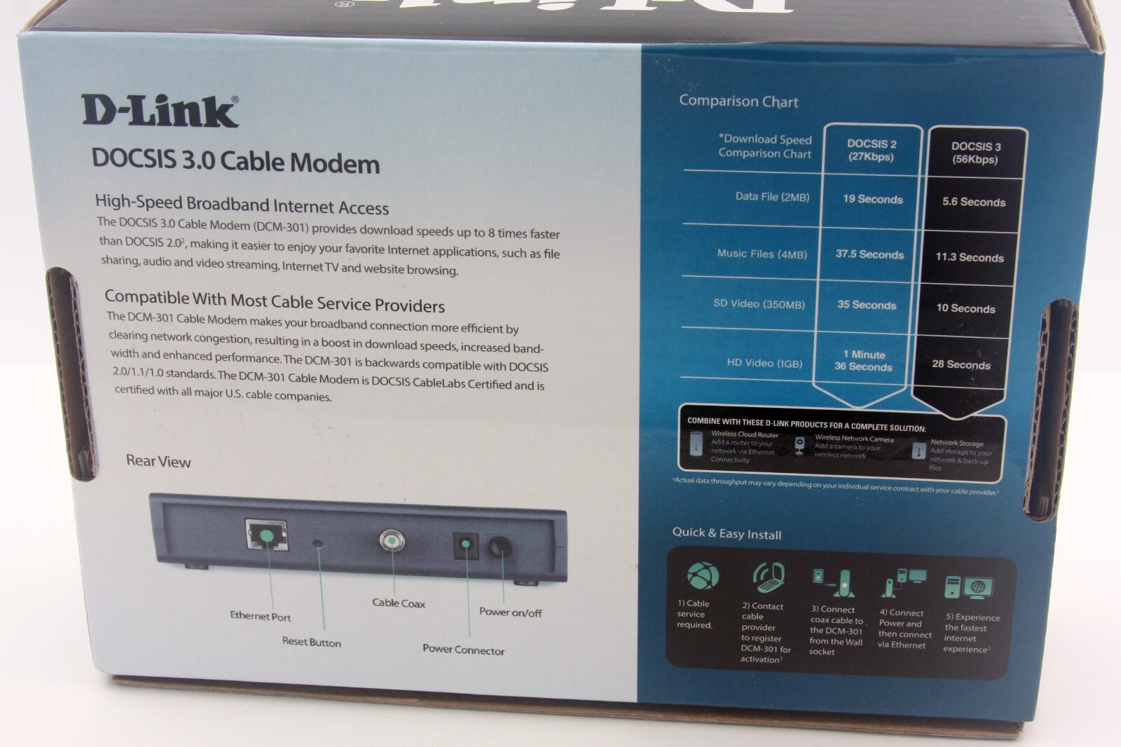 D-Link DOCSIS 3.0 Cable Modem DCM-301 Cox Comcast Xfinity