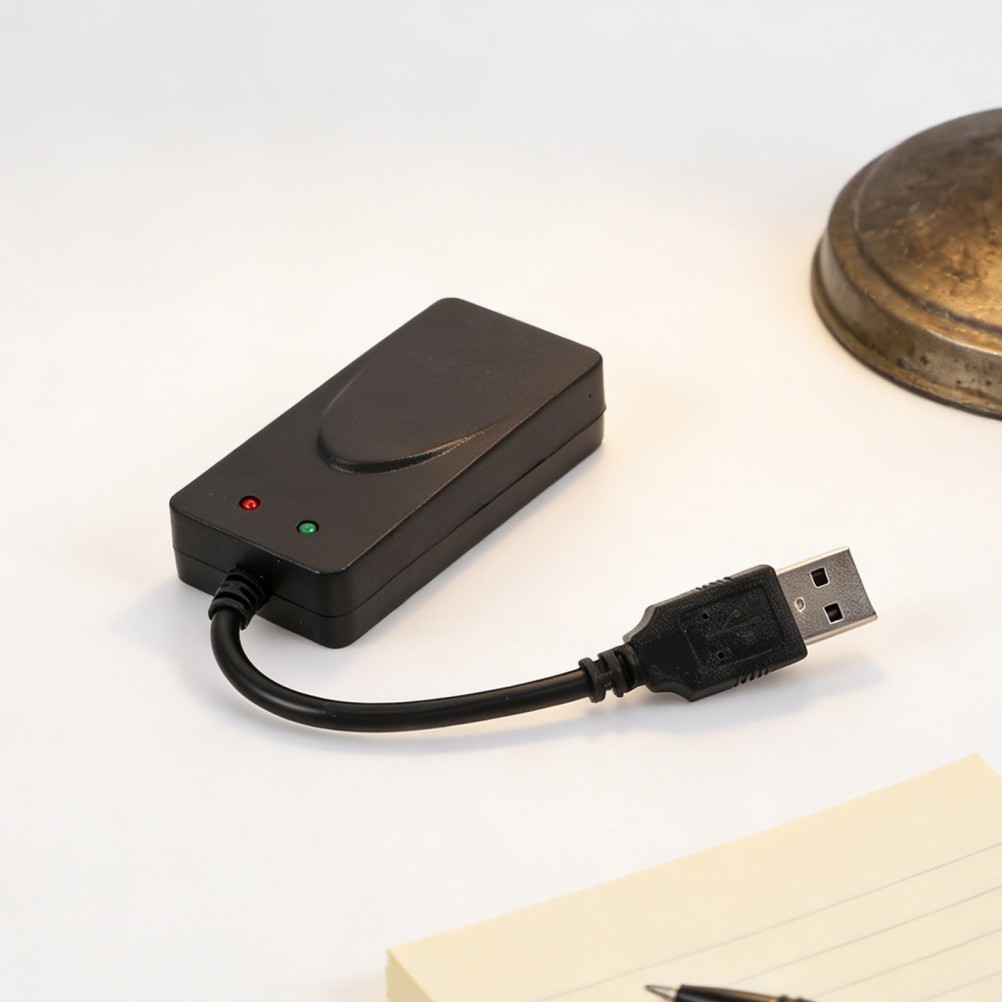 Portable Black ABS USB Modem with Dual USB Ports Fax and Data Transmission