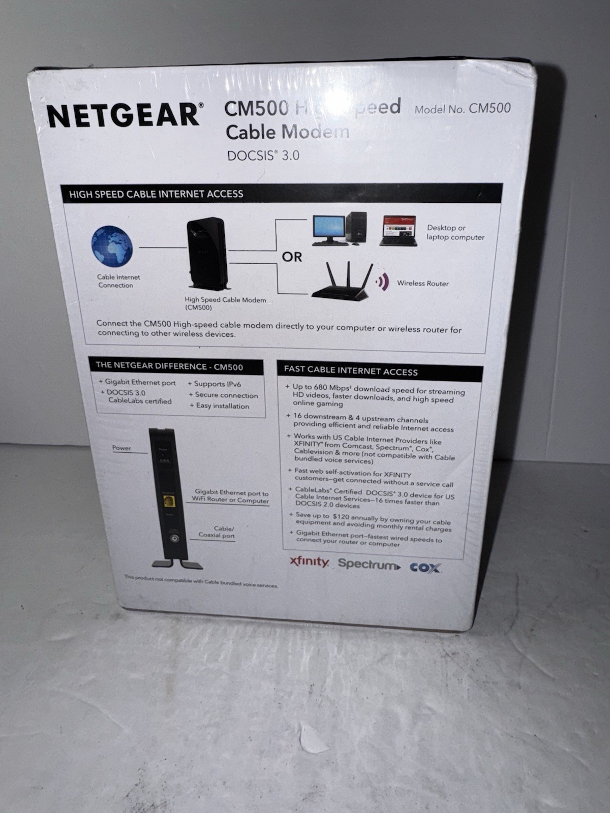 NETGEAR CM500 (CM500100NAS) 680 Mbps – Black