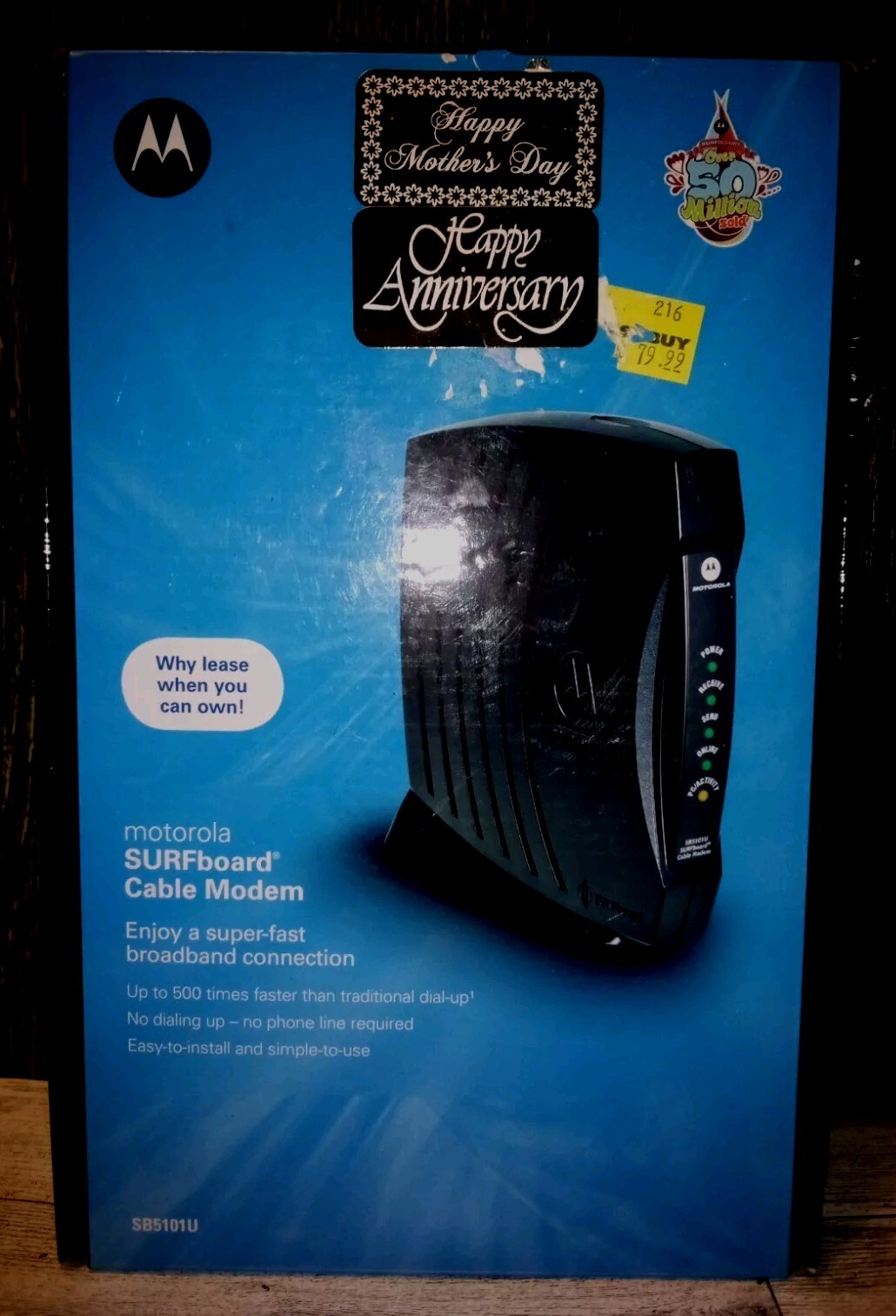 Motorola SURFboard SB5101U Cable Modem High Speed Internet 38.91 Mbps- NIB