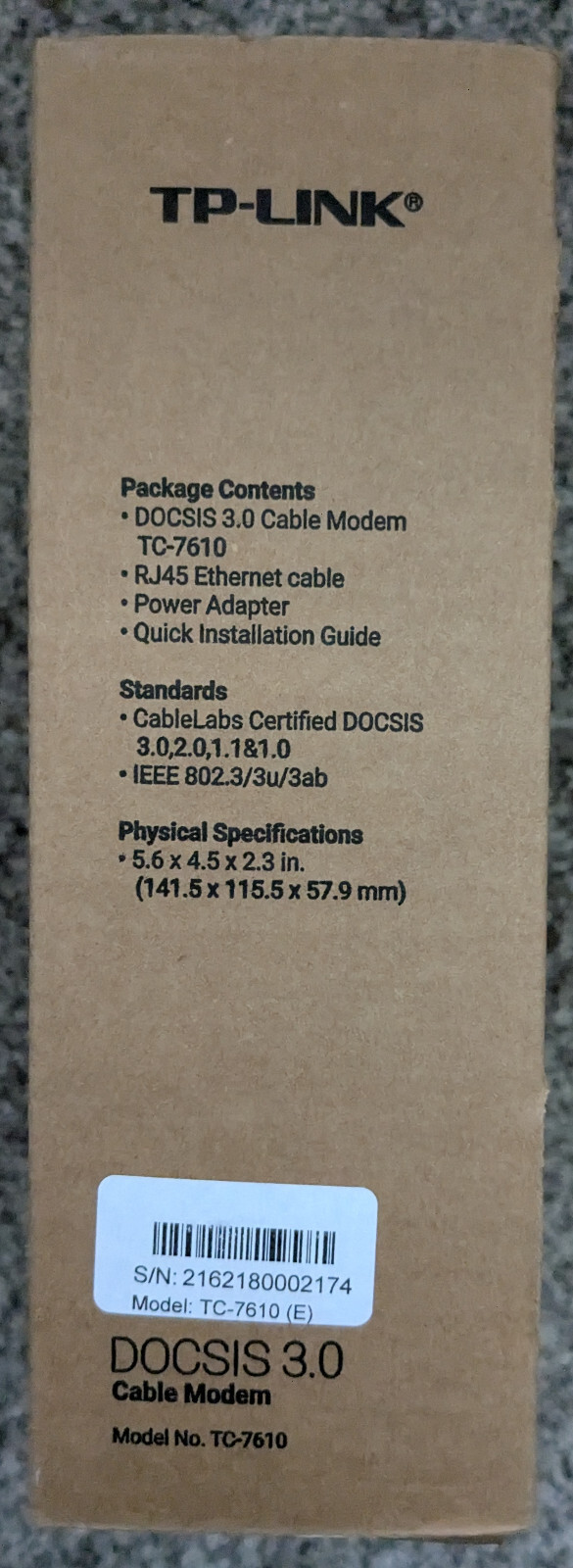 TP-LINK TC-7610 DOCSIS 3.0 Cable Modem