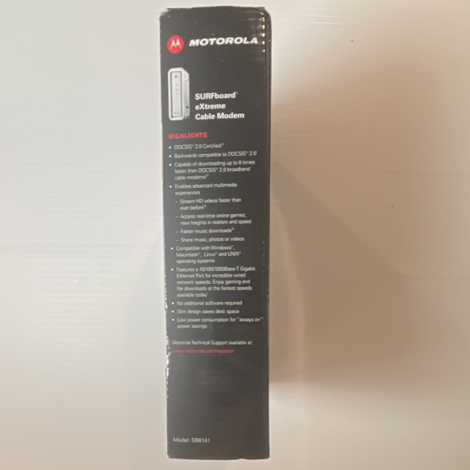 Motorola SB6141 DOCSIS 3.0 Cable Modem 343 Mbps Ethernet For Gaming HD Streaming
