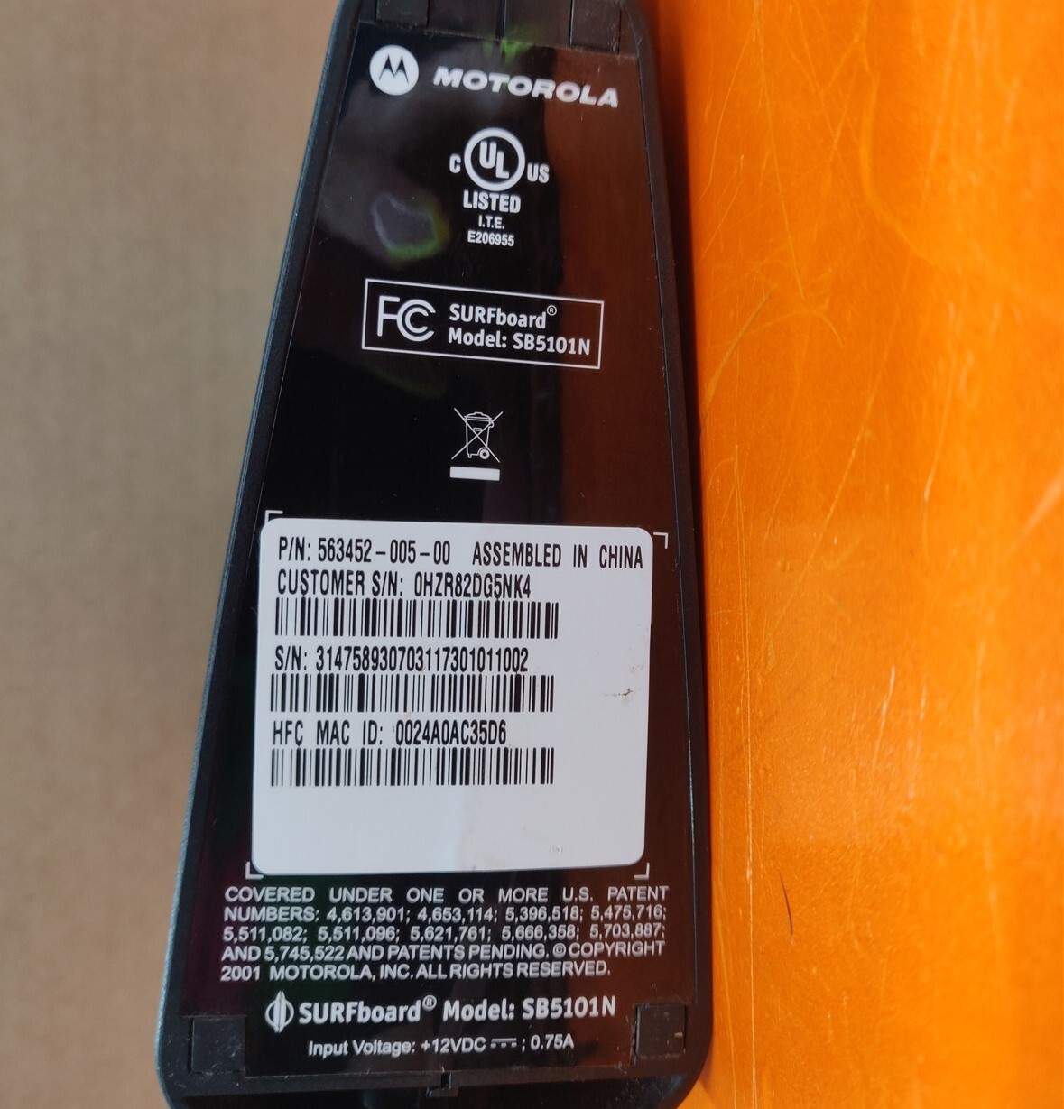 ⭐️⭐️⭐️⭐️⭐️ Motorola SB5101N Surfboard Cable Modem – (No Power Cable)