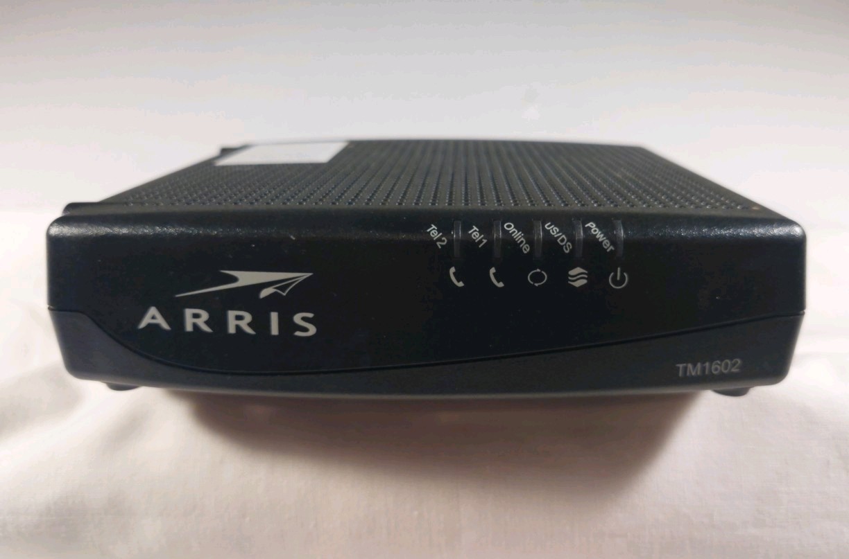 Arris Model TM1602A Cable Modem with Power Cord Tested Working No Ethernet Cable