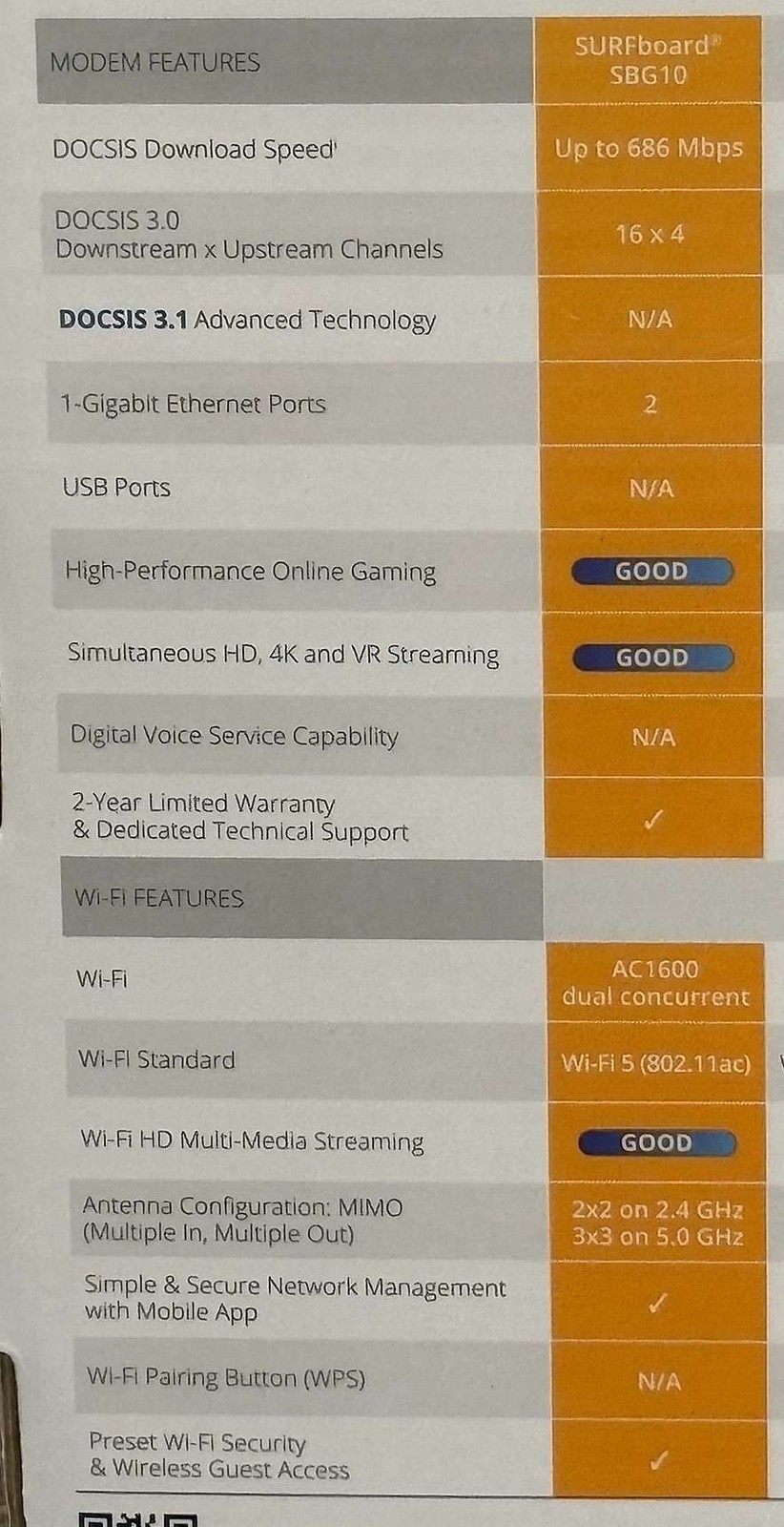 Arris Surfboard SBG10 Cable Modem and Wi-Fi NEW! #1