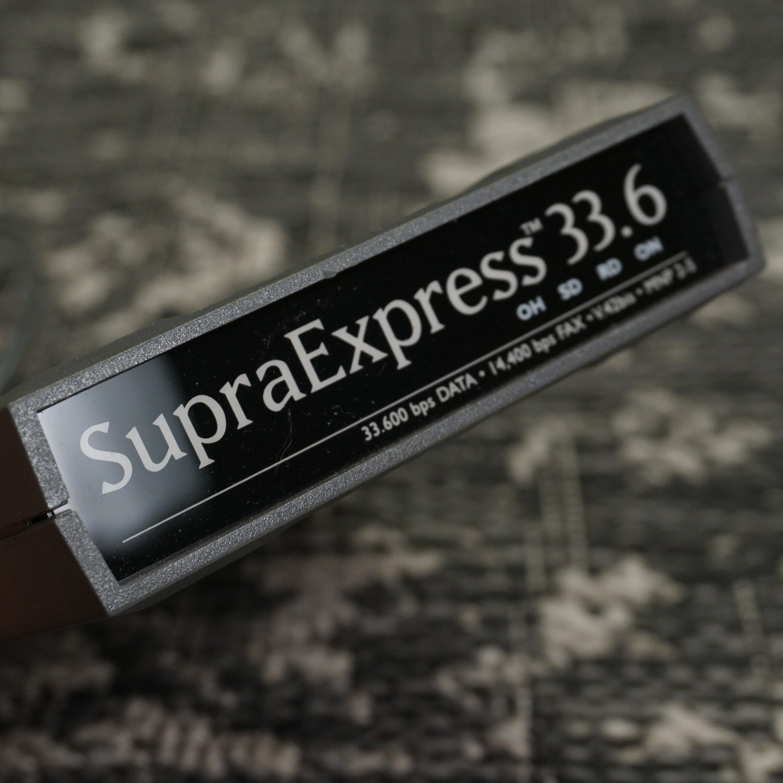 SupraExpress 33.6 External Fax Modem V.42bis Vintage Computer Accessory