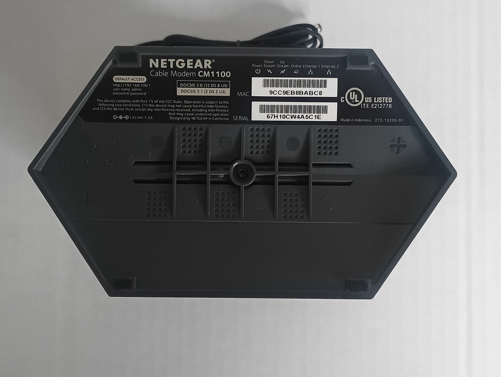 Netgear Nighthawk CM1100 DOCSIS 3.1 Multi-Gig Cable Modem