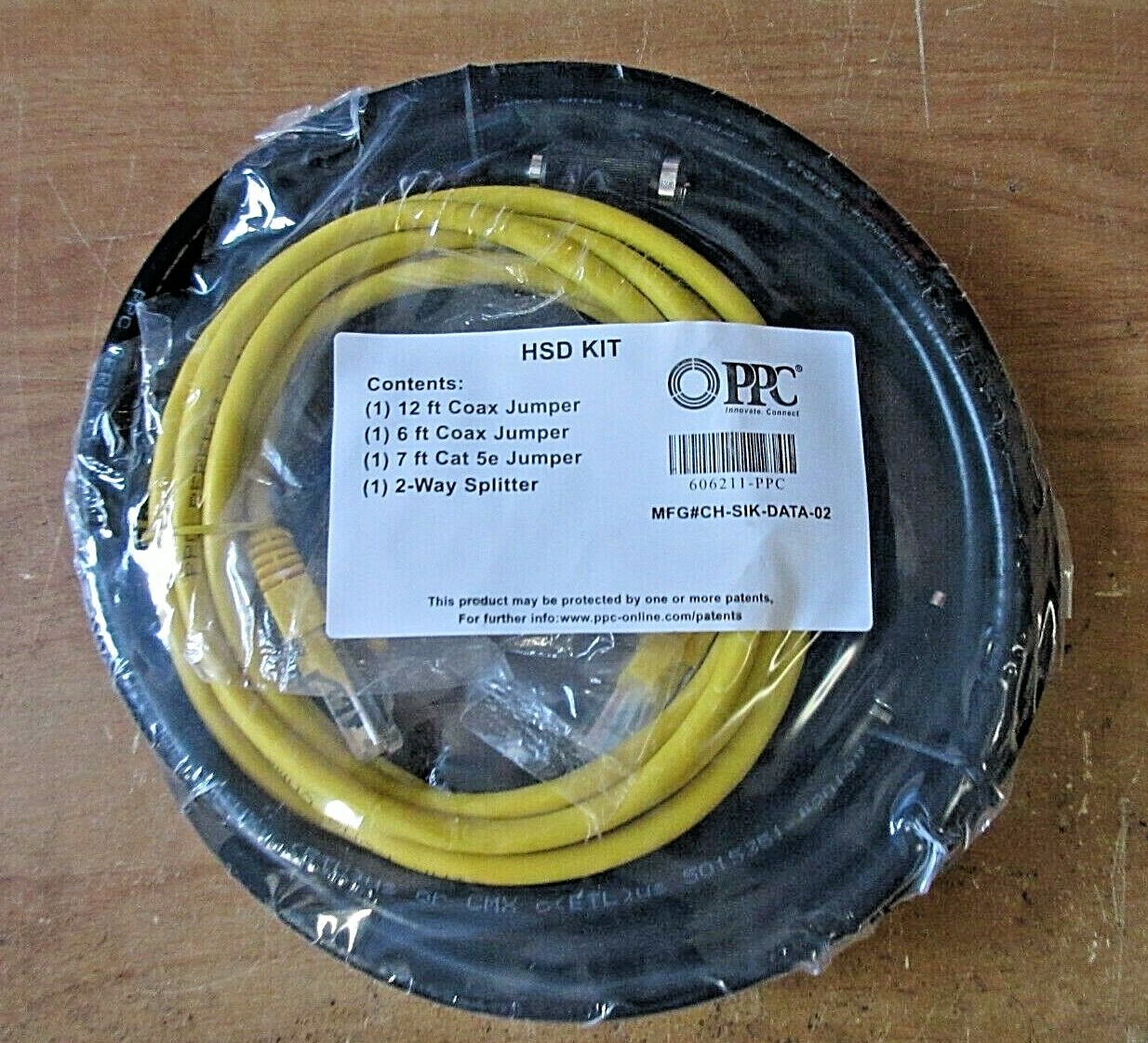 PPC HSD KIT Coax Jumpers, Cat 5e Jumper 2-Way Splitter Pack NEW ch-sik-data-02