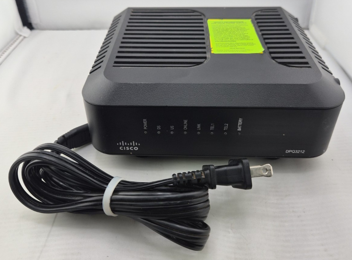 Cisco DPQ3212 Cable Modem Phone DOCSIS 3.0 with Power Cord