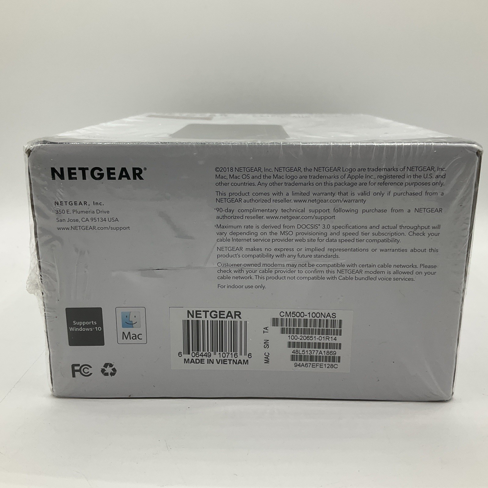 Netgear CM500 High Speed Cable Modem DOCSIS 3.0 NEW