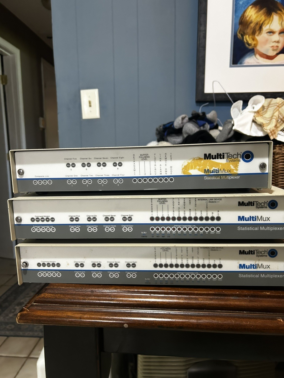 Lot of Three multitech multiplexors. All working when taken out of service.