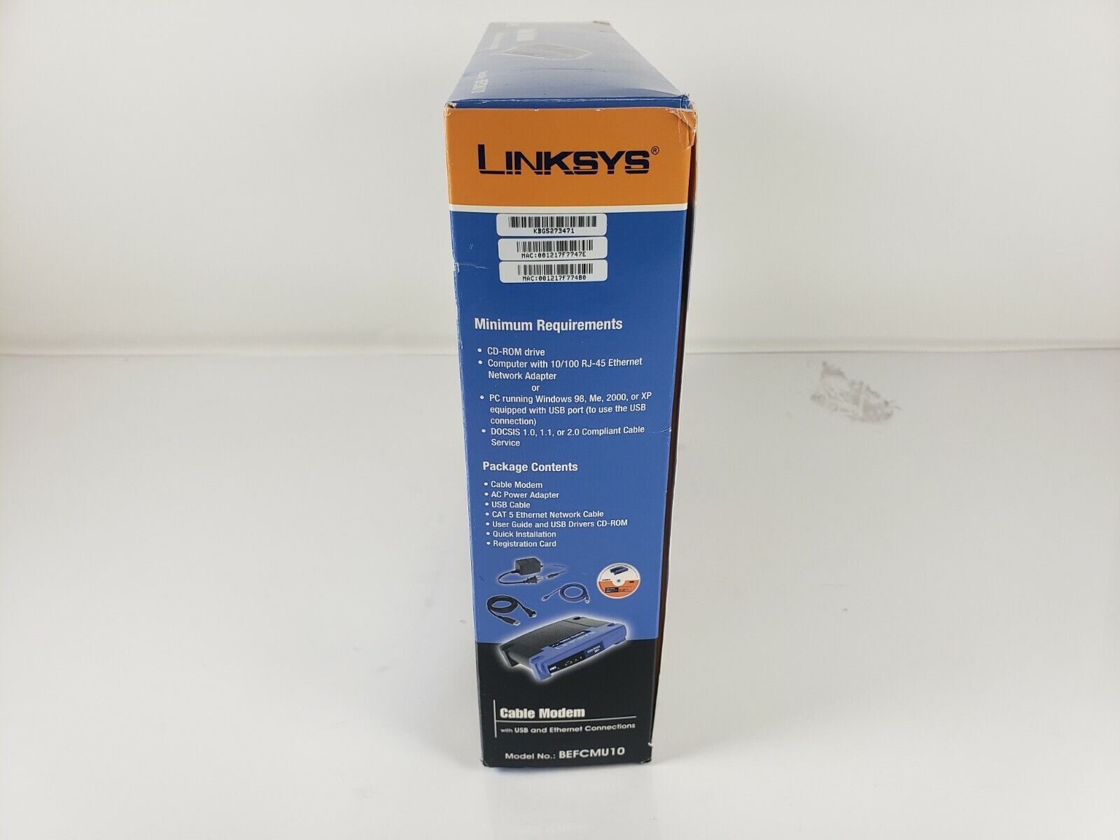 Linksys BEFCMU10 Ver.3 Cable Modem w/ USB & Ethernet Connections 42.88 Mbps