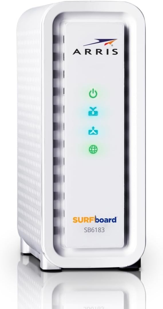 ARRIS SB6183RB 16×4 Gigabit Cable Modem 1 Gbps Port 400 Mbps Max Internet Speed
