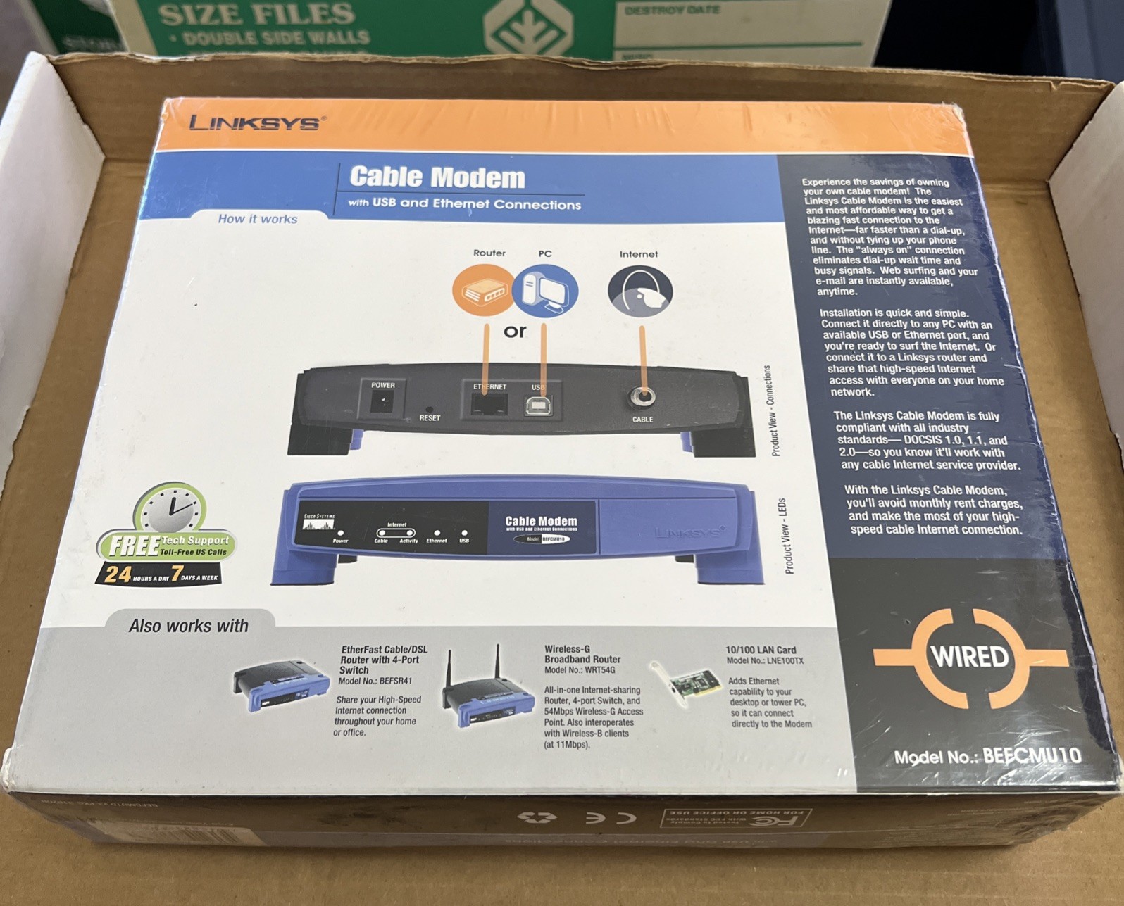 Linksys BEFCMU10 42.88 Mbps Cable Modem USB & Ethernet Connection Wired