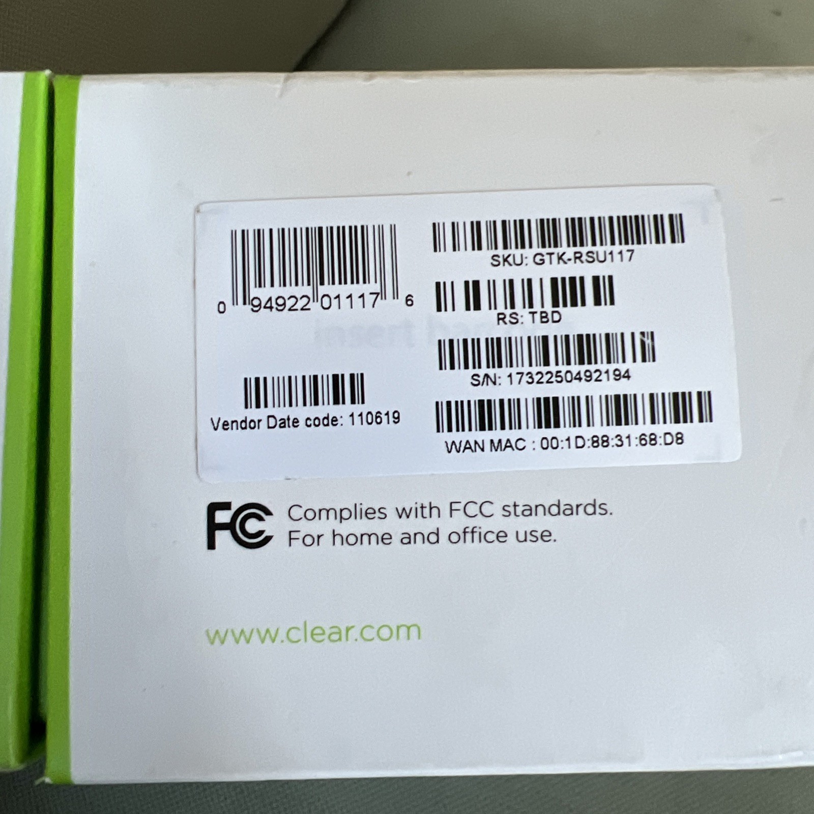 NEW IN BOX Clear Modem with Wifi