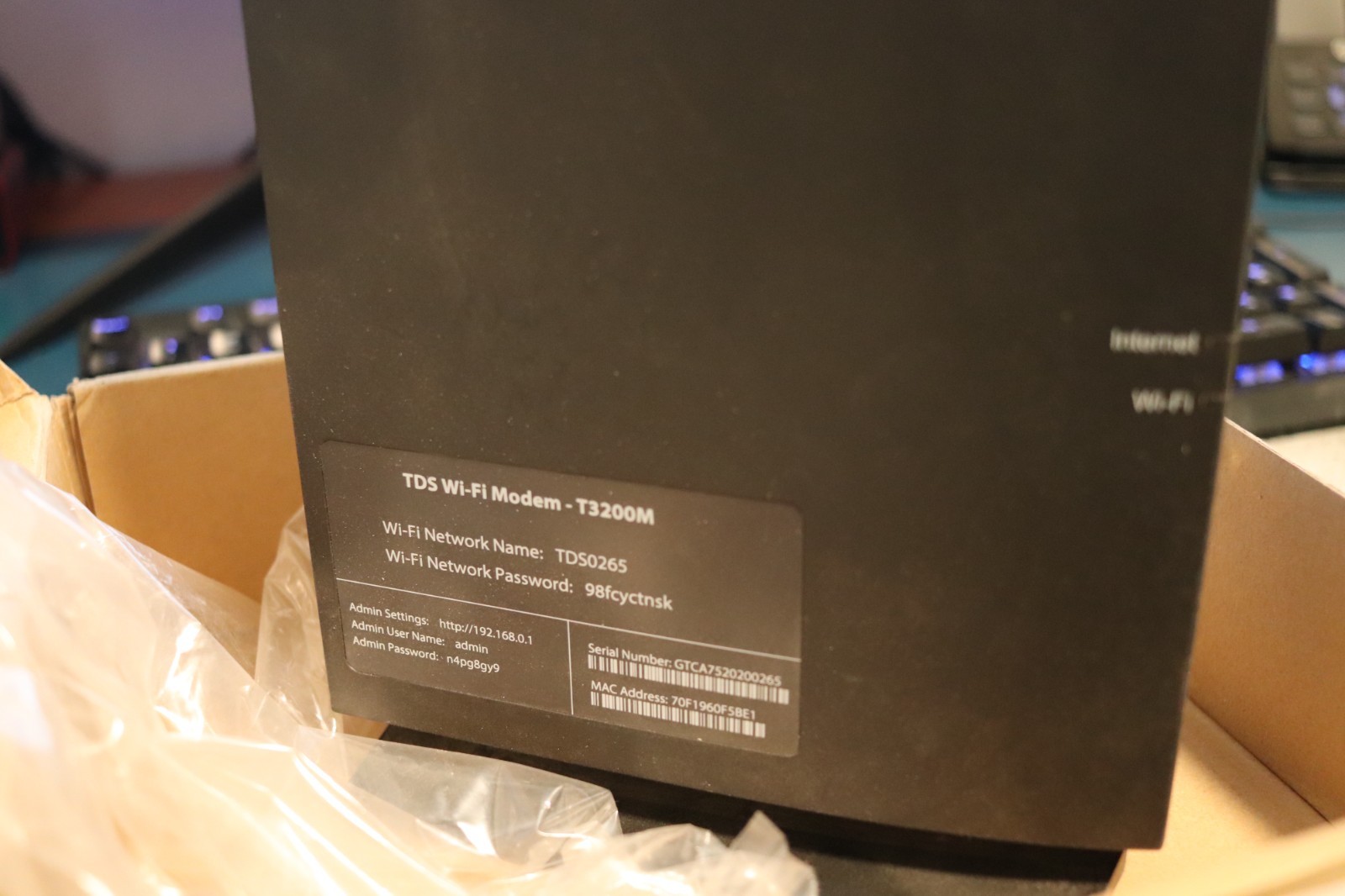 Windstream Actiontec T3200 Wi-Fi Modem Router 2.4GHz–Works/Needs Power Cord