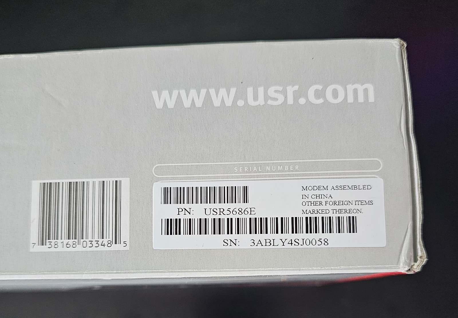 NEW IN BOX US Robotics 56K Modem/ Fax/ USR5686E