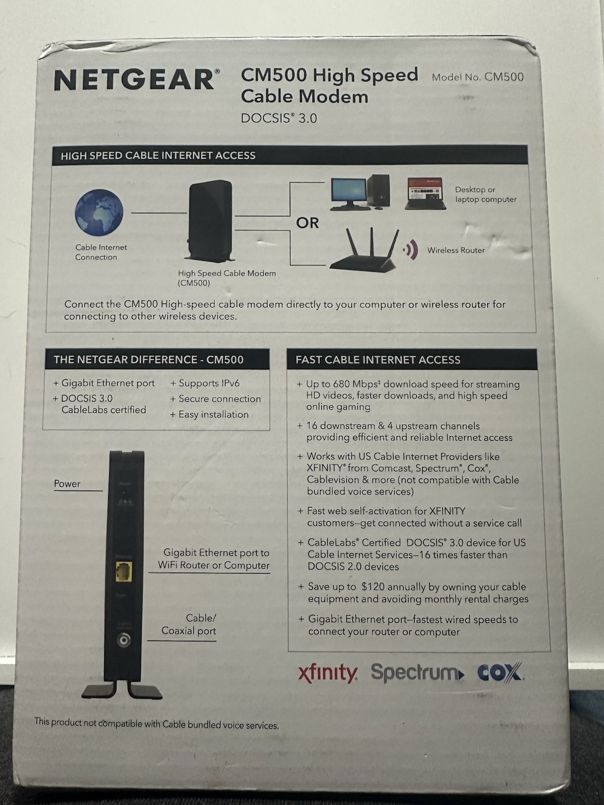 NETGEAR CM500 High-Speed Cable Modem In Working Condition