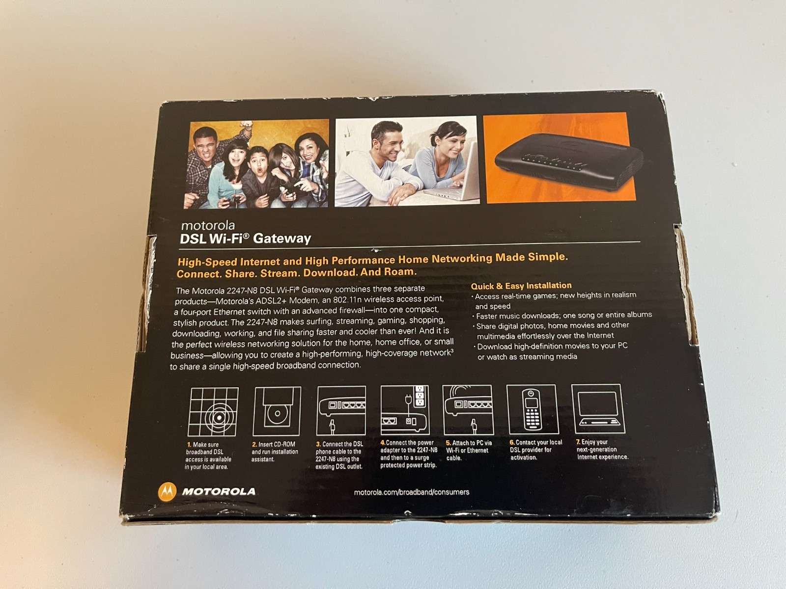 Motorola DSL Wi fi Gateway Modem Model #: 2247VB Brand new in box