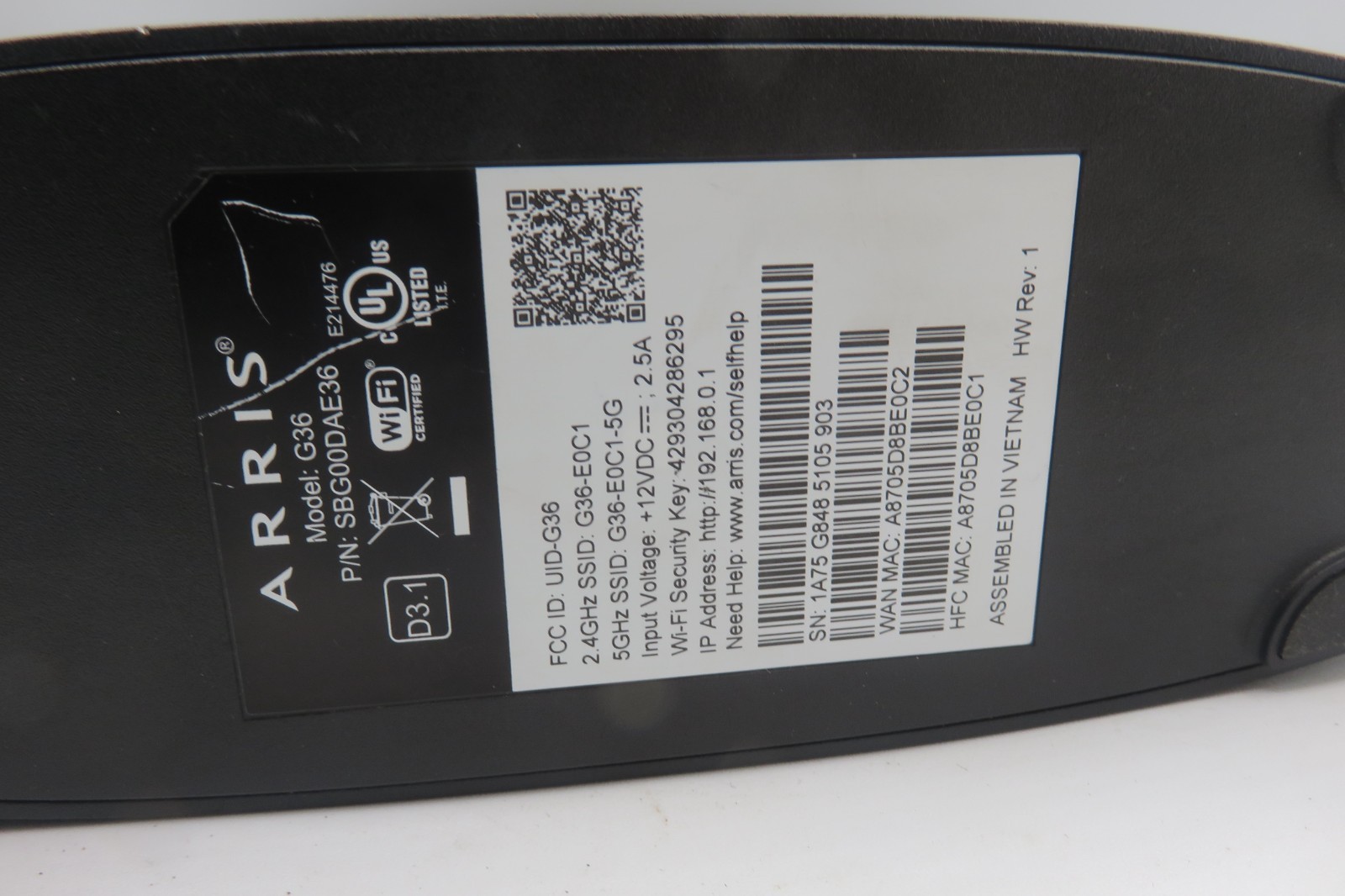 ARRIS Surfboard G36 DOCSIS 3.1 Multi-Gigabit Cable Modem & AX3000 Wi-Fi Router