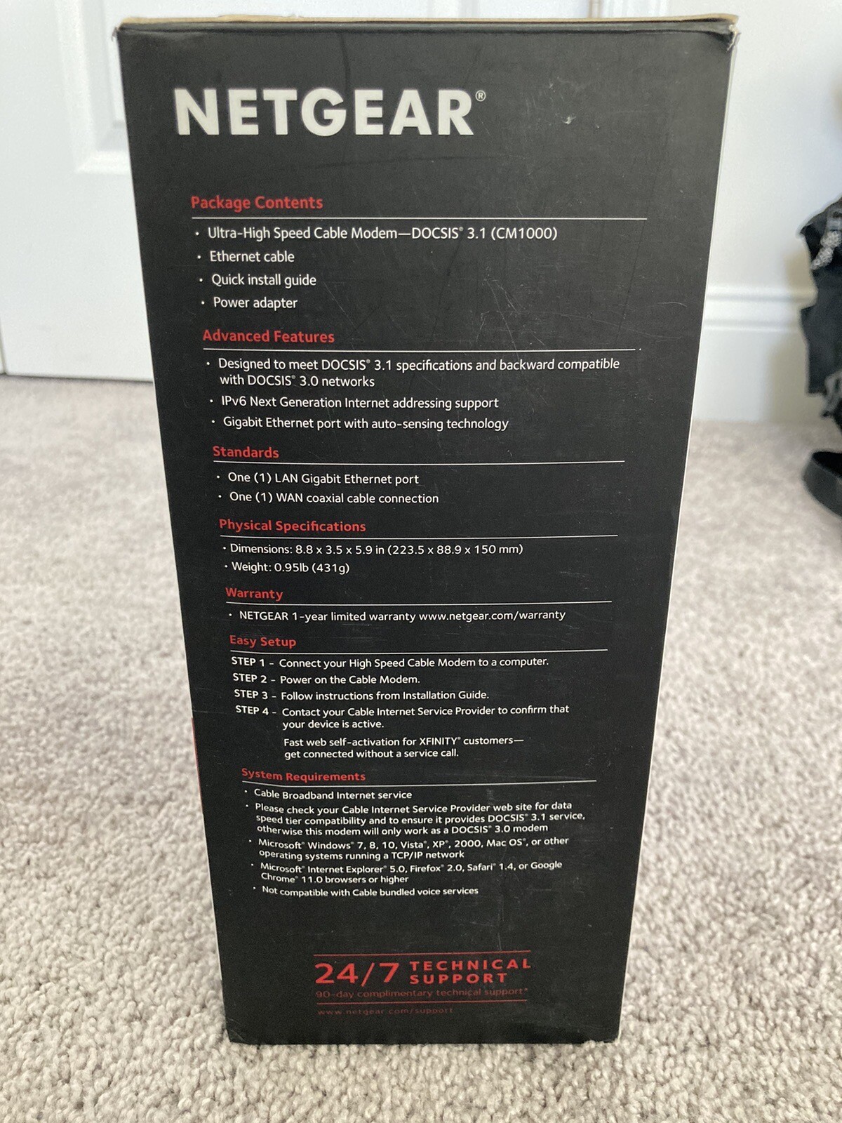 NETGEAR CM1000 DOCSIS 1000Mbps Cable Modem (CM1000-1AZNAS)