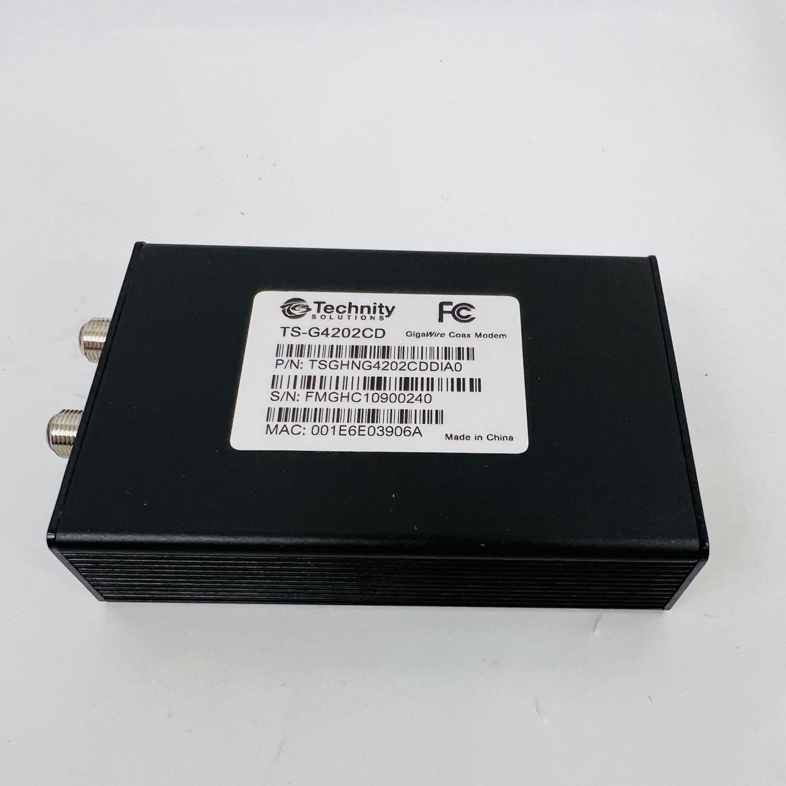 (Lot of 2) Technity Solutions TS-G4202CD Gigawire Coax Modem 12v/1a Dc
