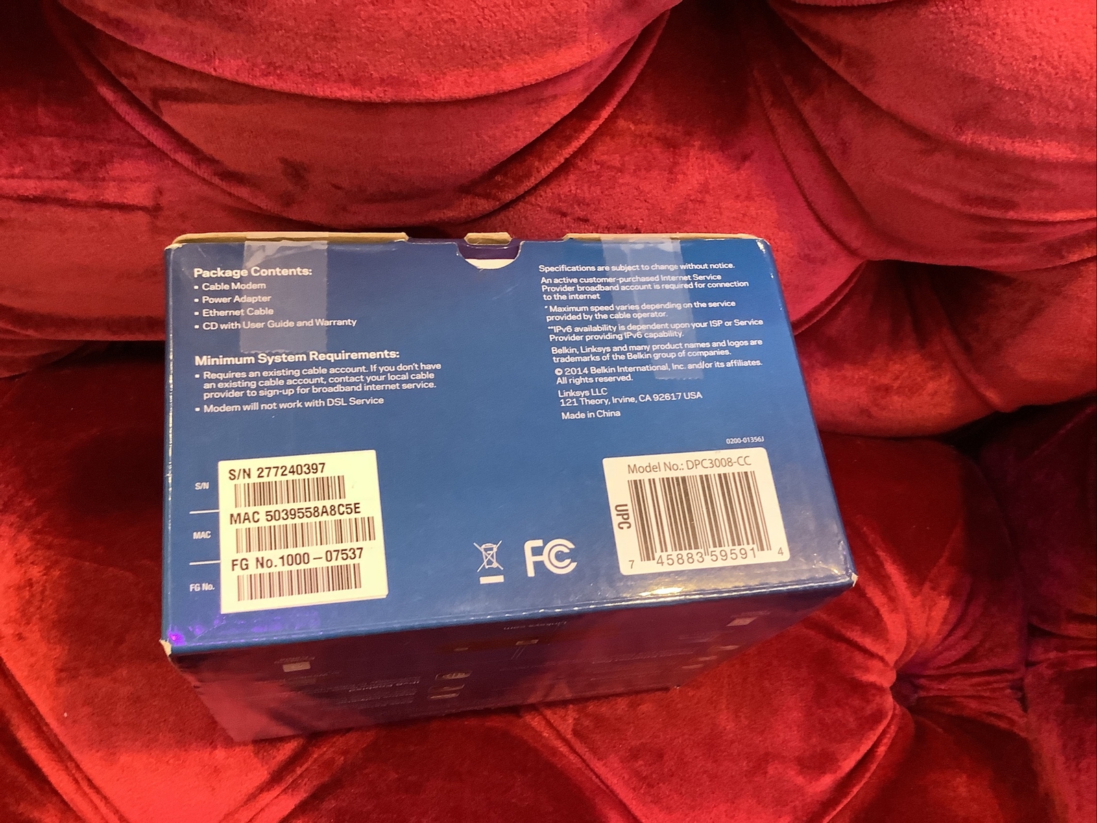 BRAND NEW – CISCO Linksys DPC3008 Advanced DOCSIS 3.0 Cable Modem
