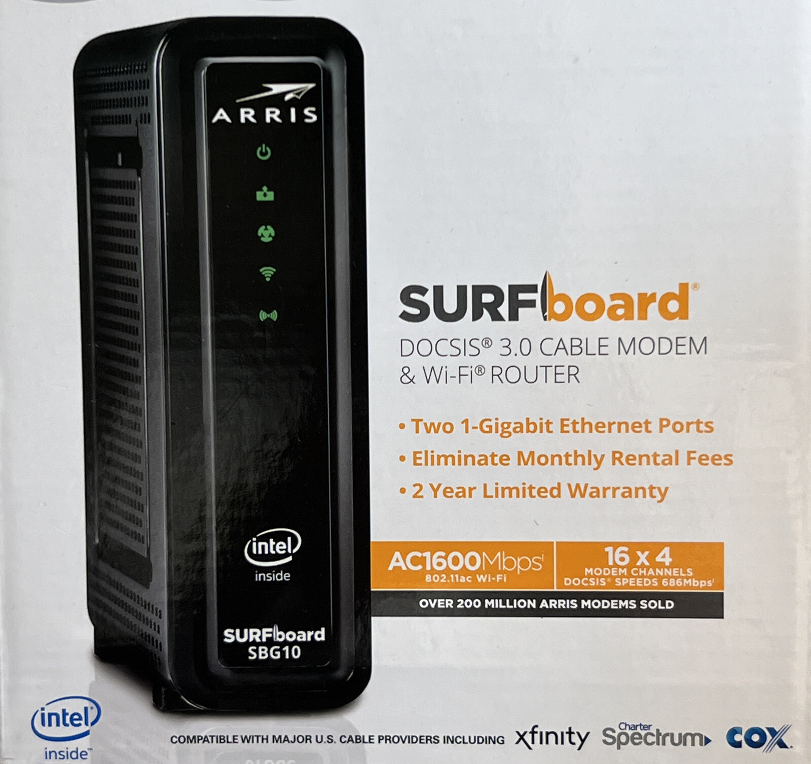 Arris Cable Modem Wifi Router SURFboard Docsis 3.0 AC1600 Mbps SBG10