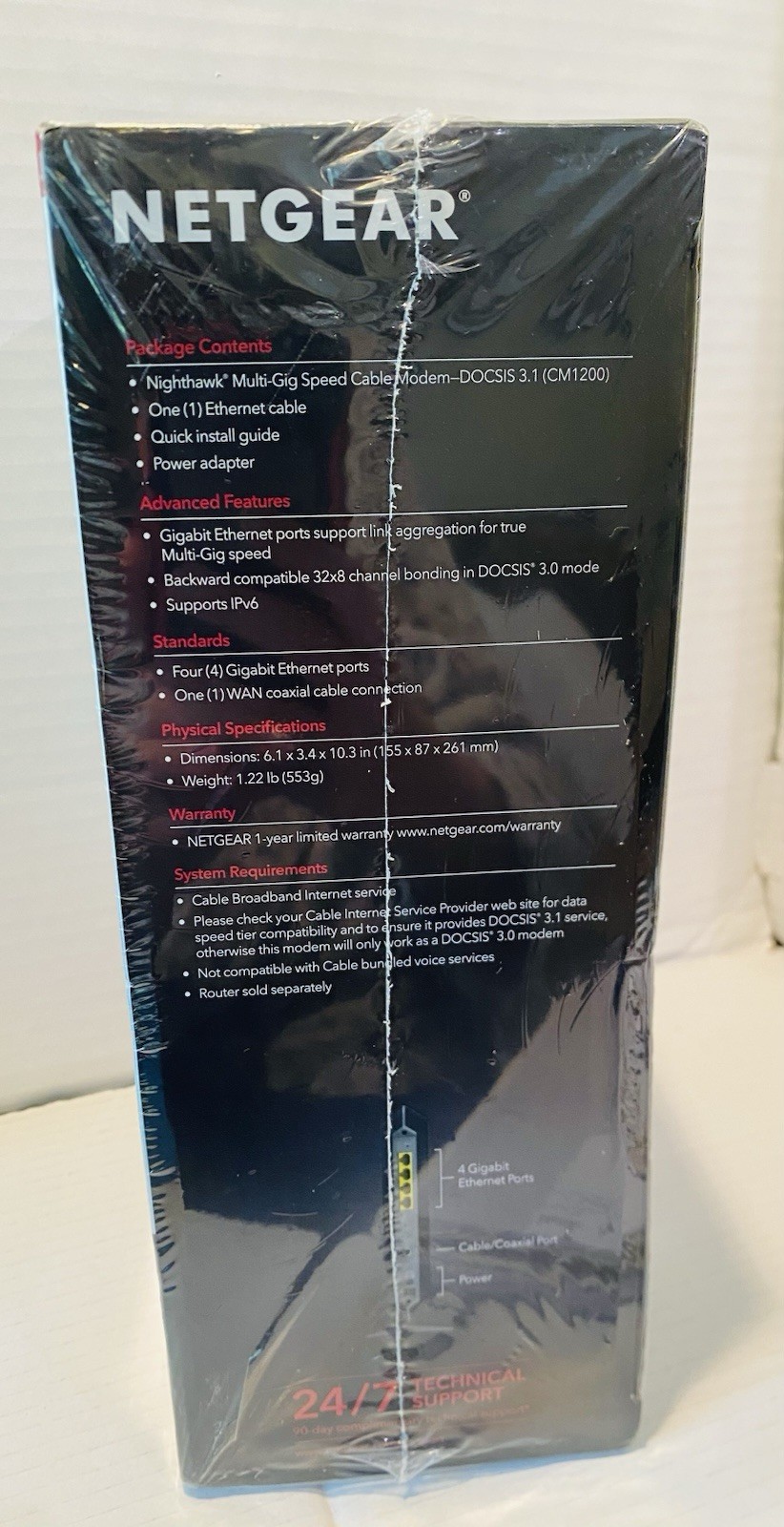 New & Sealed NETGEAR Nighthawk CM1200-100NAS DOCSIS 3.1 Cable Modem