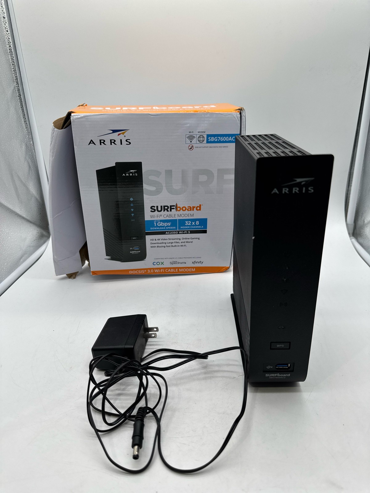 ARRIS Cable Modem Router Combo DOCSIS 3.0 AC2350 WiFi 1 Gbps SBG7600AC2 Black