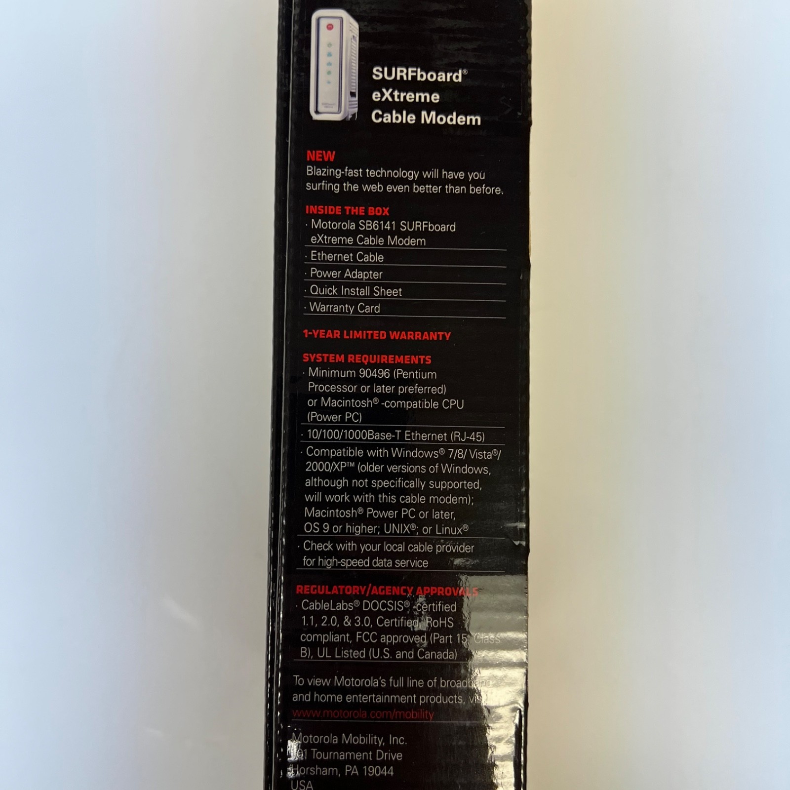 Motorola Arris Surfboard Modem SB6141 White DOCSIS 3.0 400 Series 581902-022-00