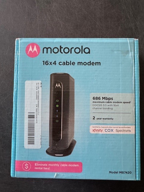 Motorola 16×4 Cable Modem Model MB7420 – NEW – Open Box