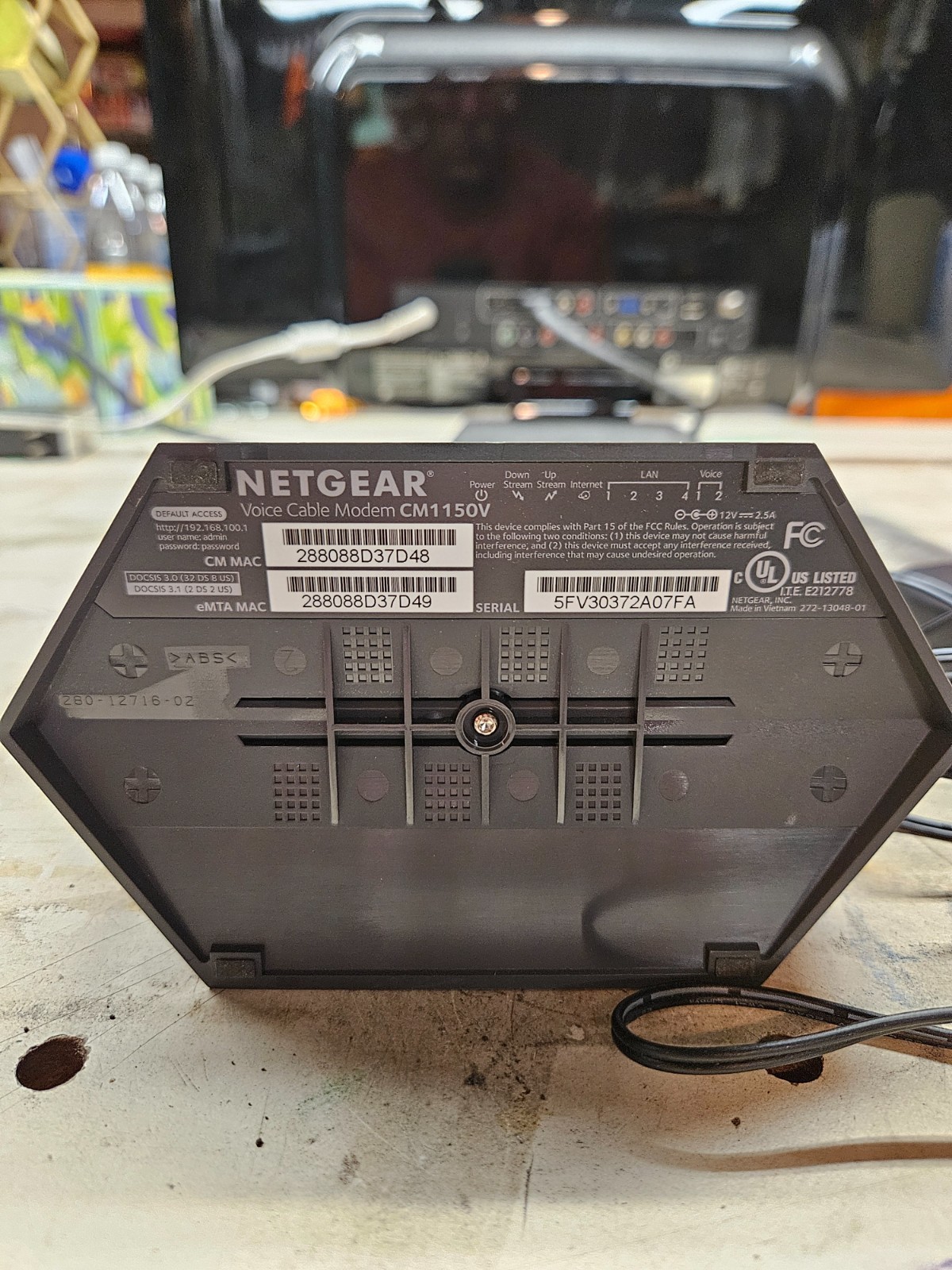 NETGEAR CM1150V Nighthawk Multi-Gig Speed Cable Modem for XFINITY Voice